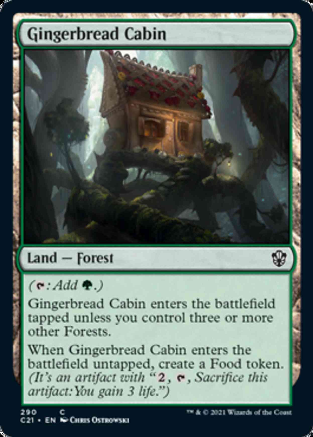 Gingerbread Cabin magic card front
