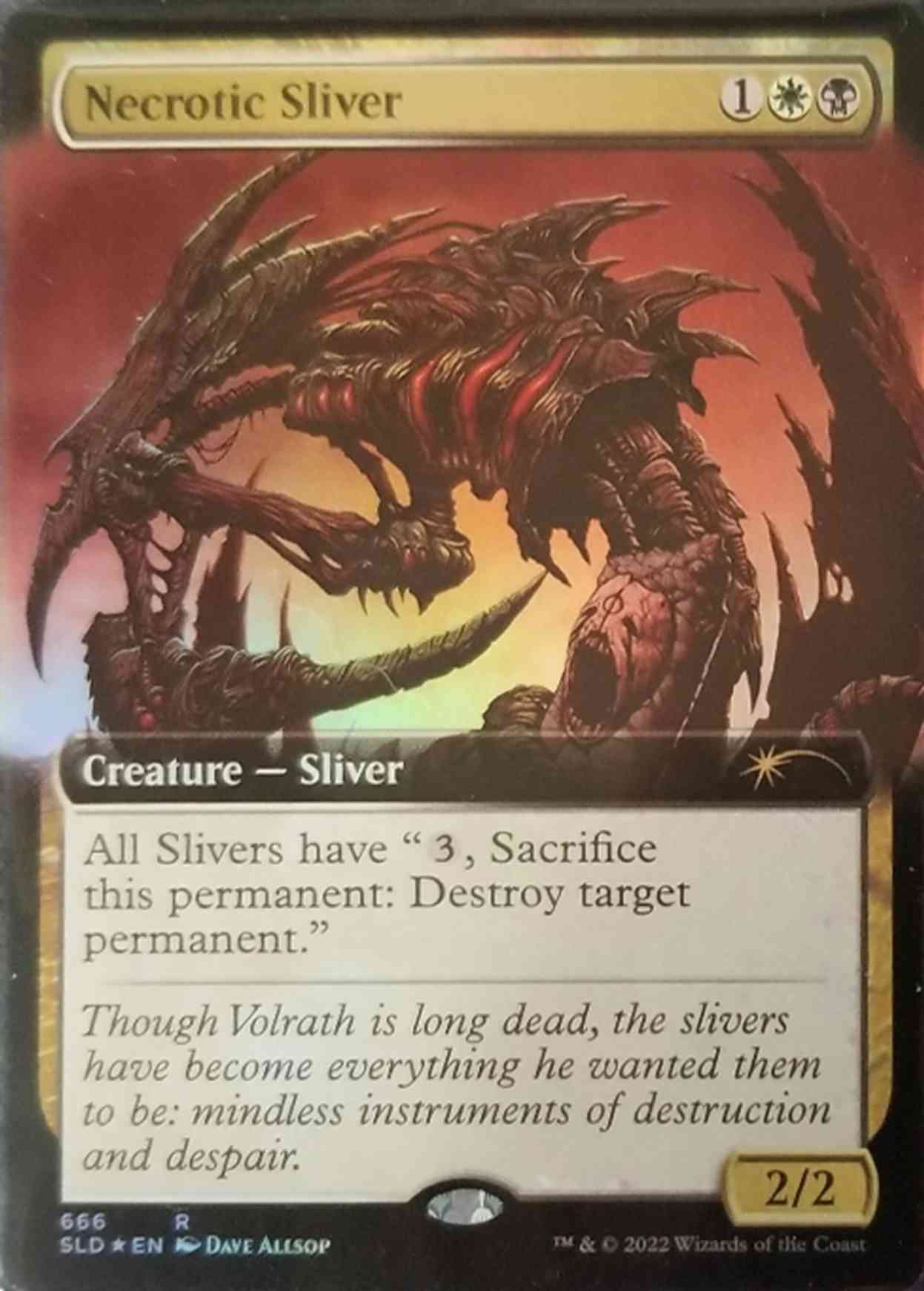 Necrotic Sliver (Extended Art) magic card front