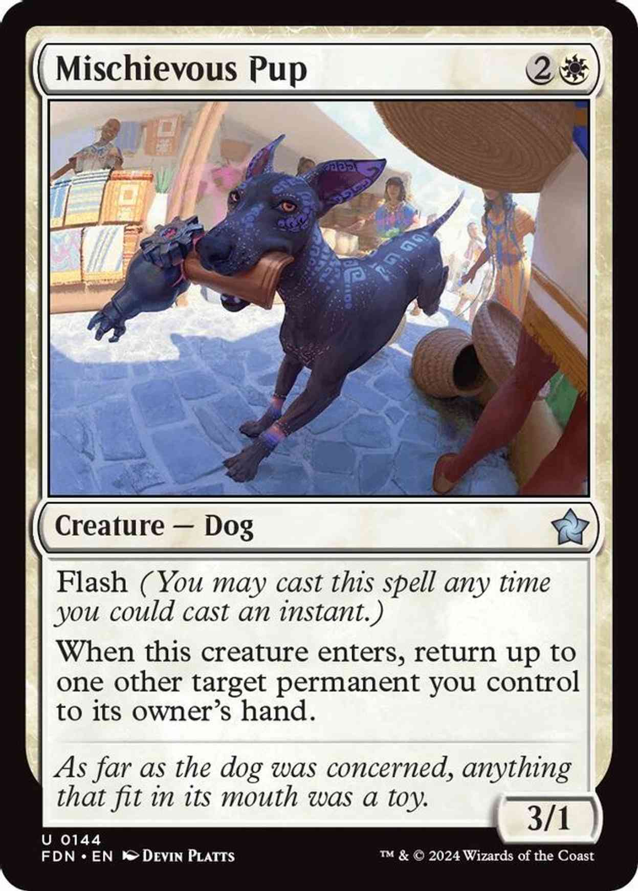 Mischievous Pup magic card front