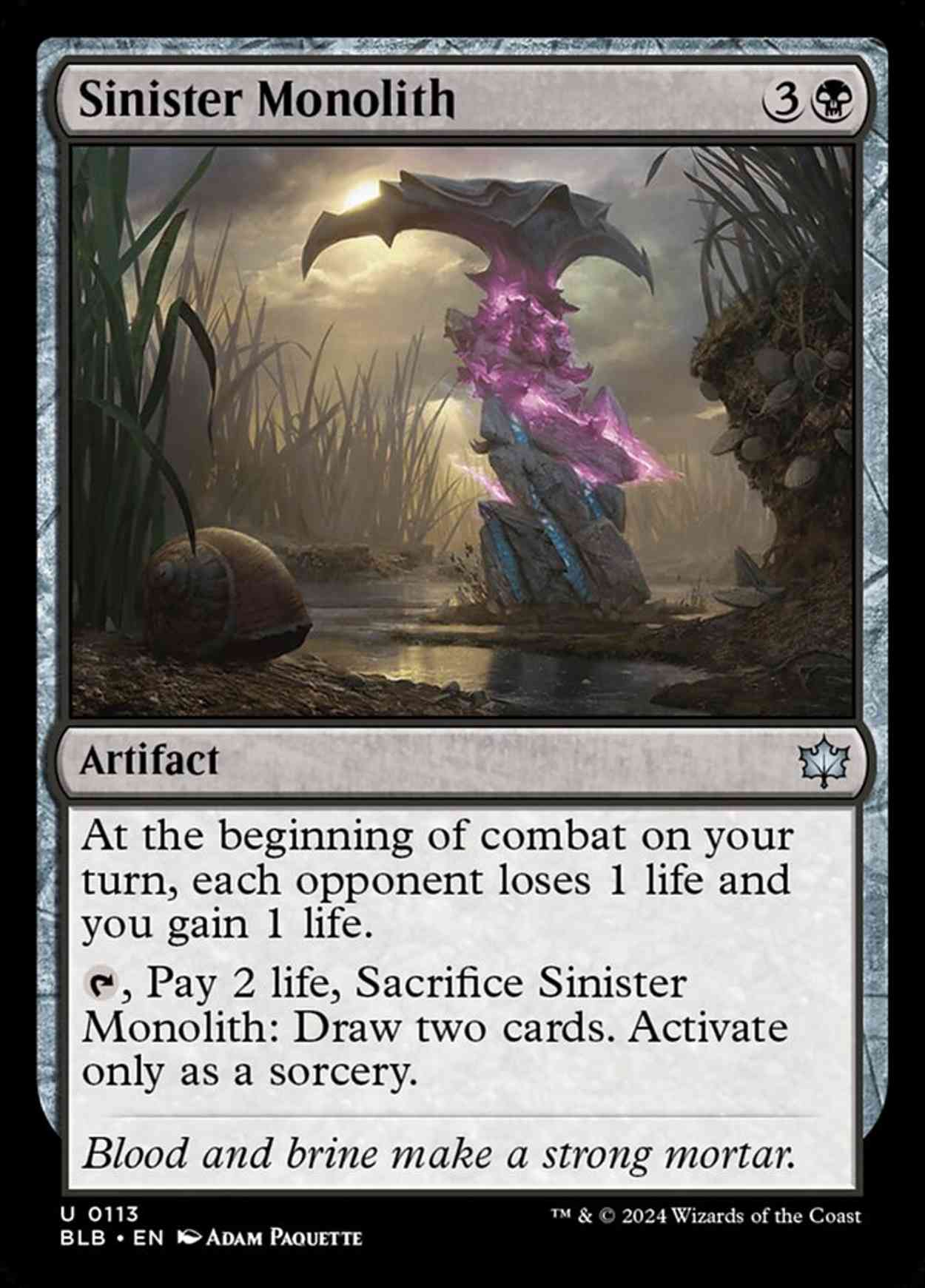 Sinister Monolith magic card front