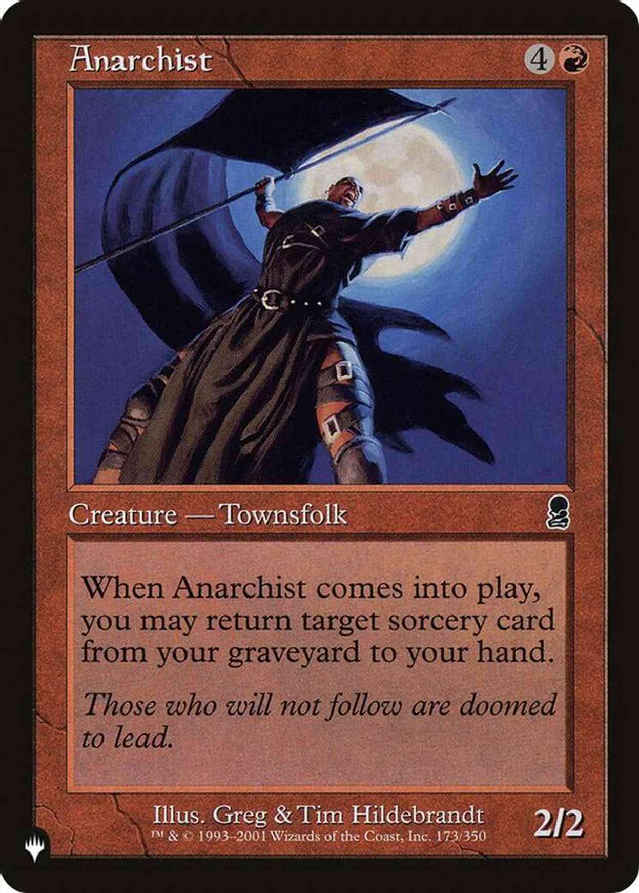 Anarchist magic card front