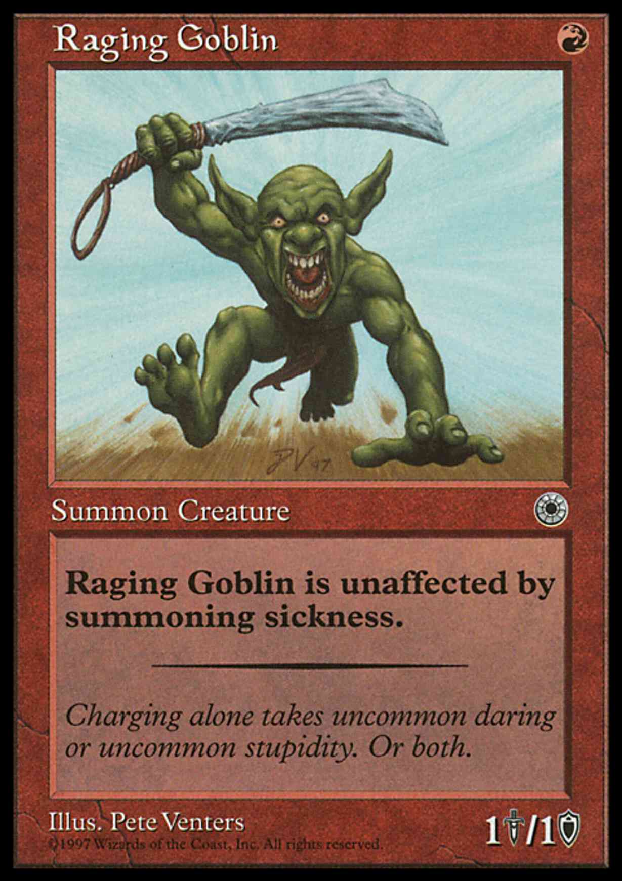 Raging Goblin (Flavor Text) magic card front