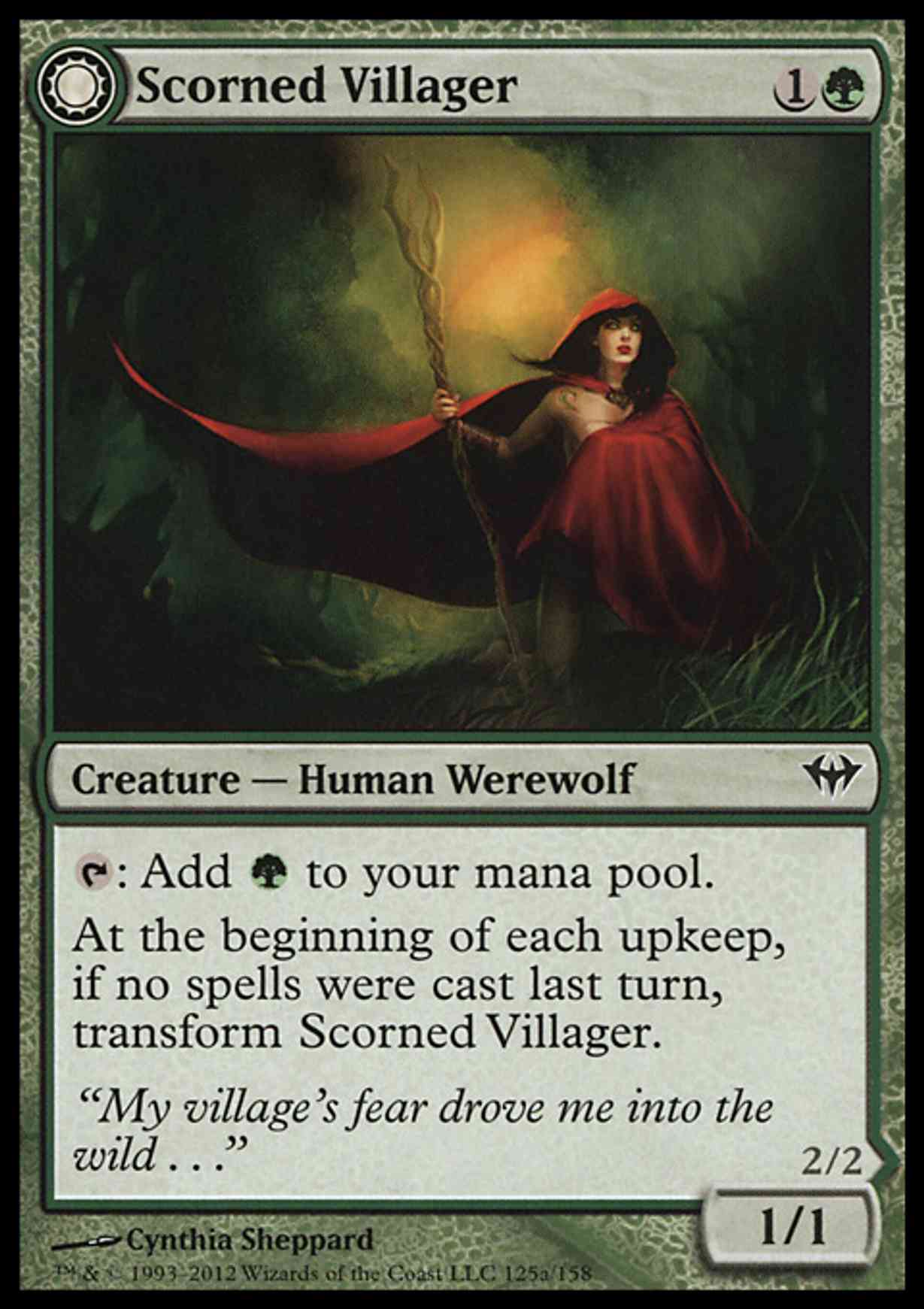 Scorned Villager magic card front