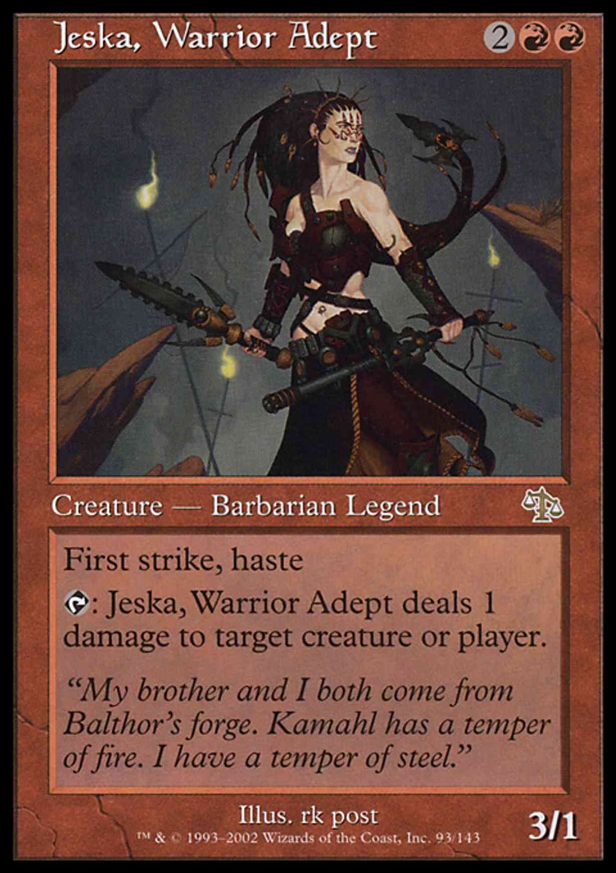 Jeska, Warrior Adept magic card front