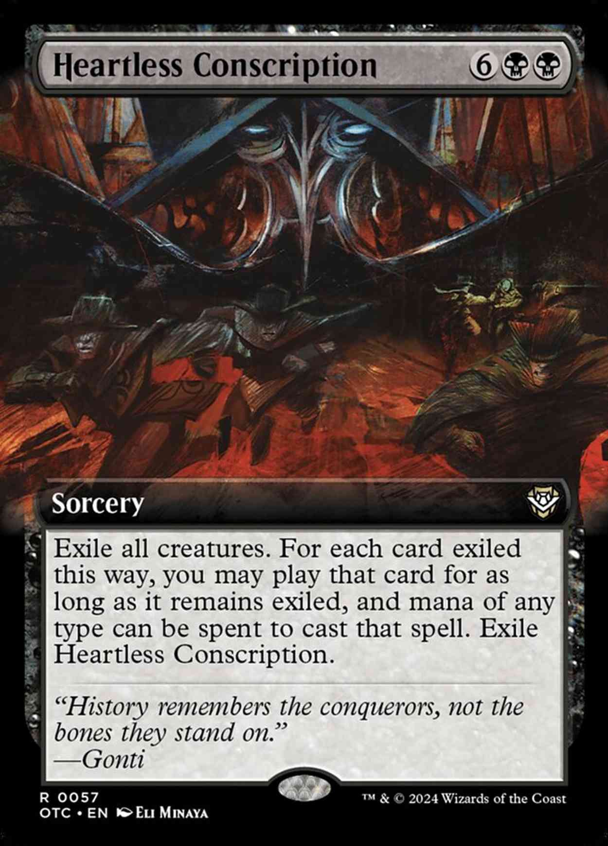 Heartless Conscription (Extended Art) magic card front