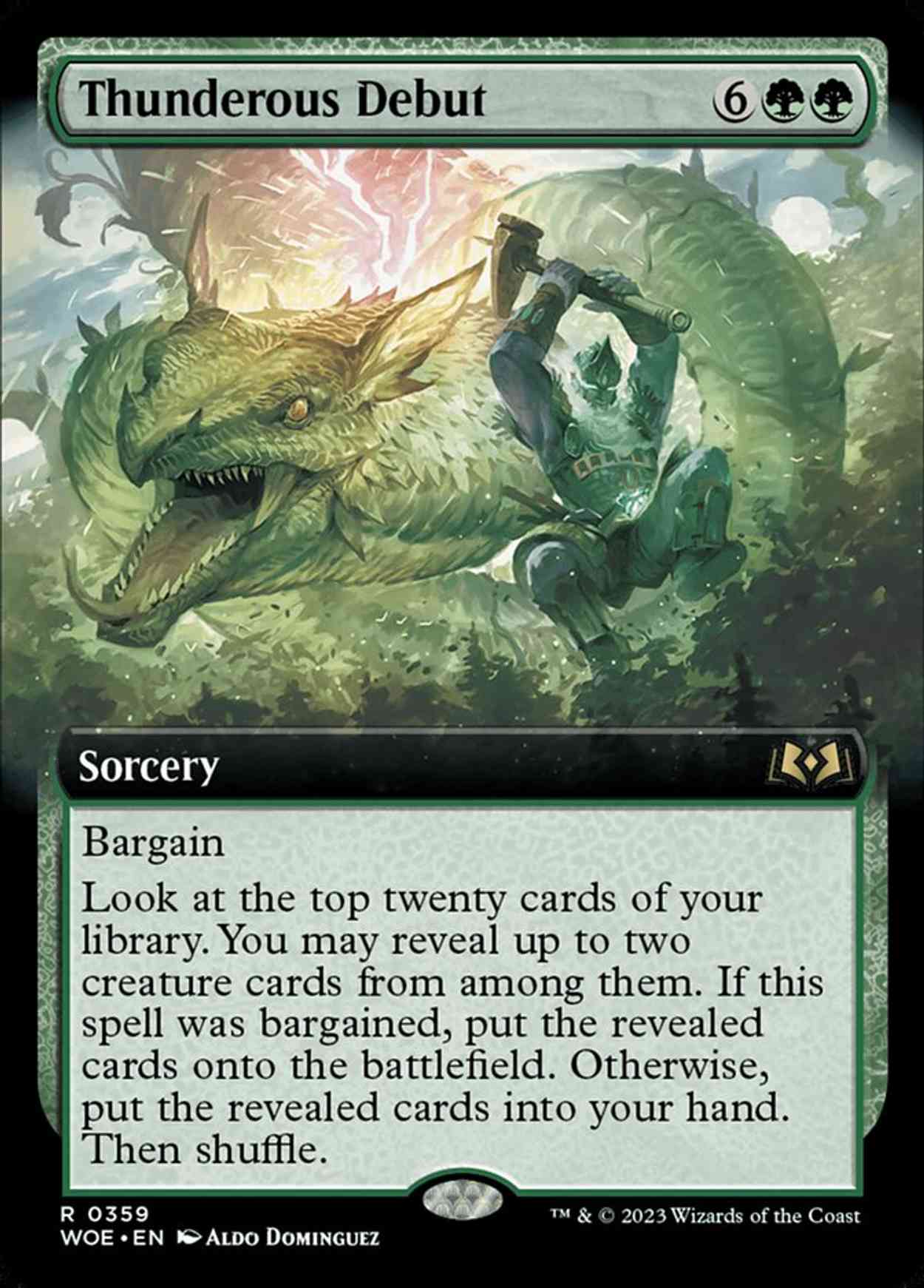 Thunderous Debut (Extended Art) magic card front