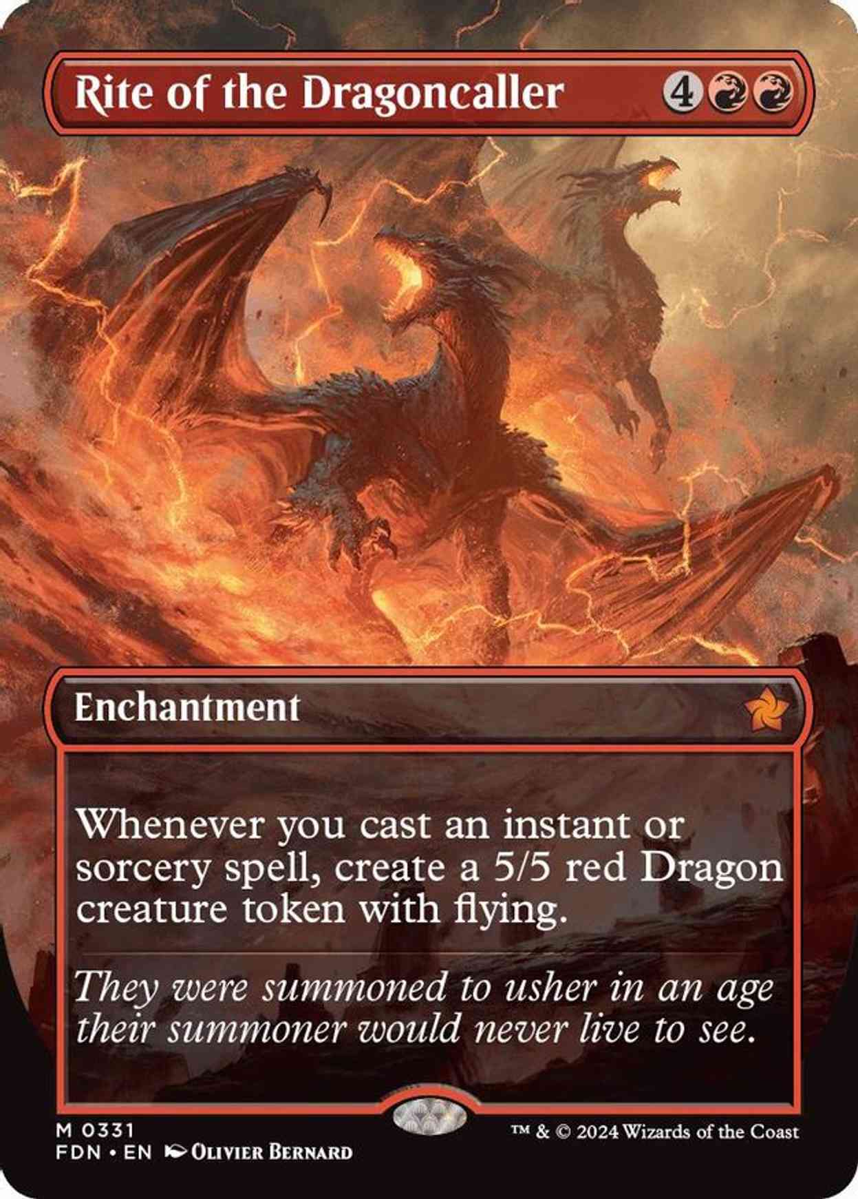 Rite of the Dragoncaller (Borderless) magic card front