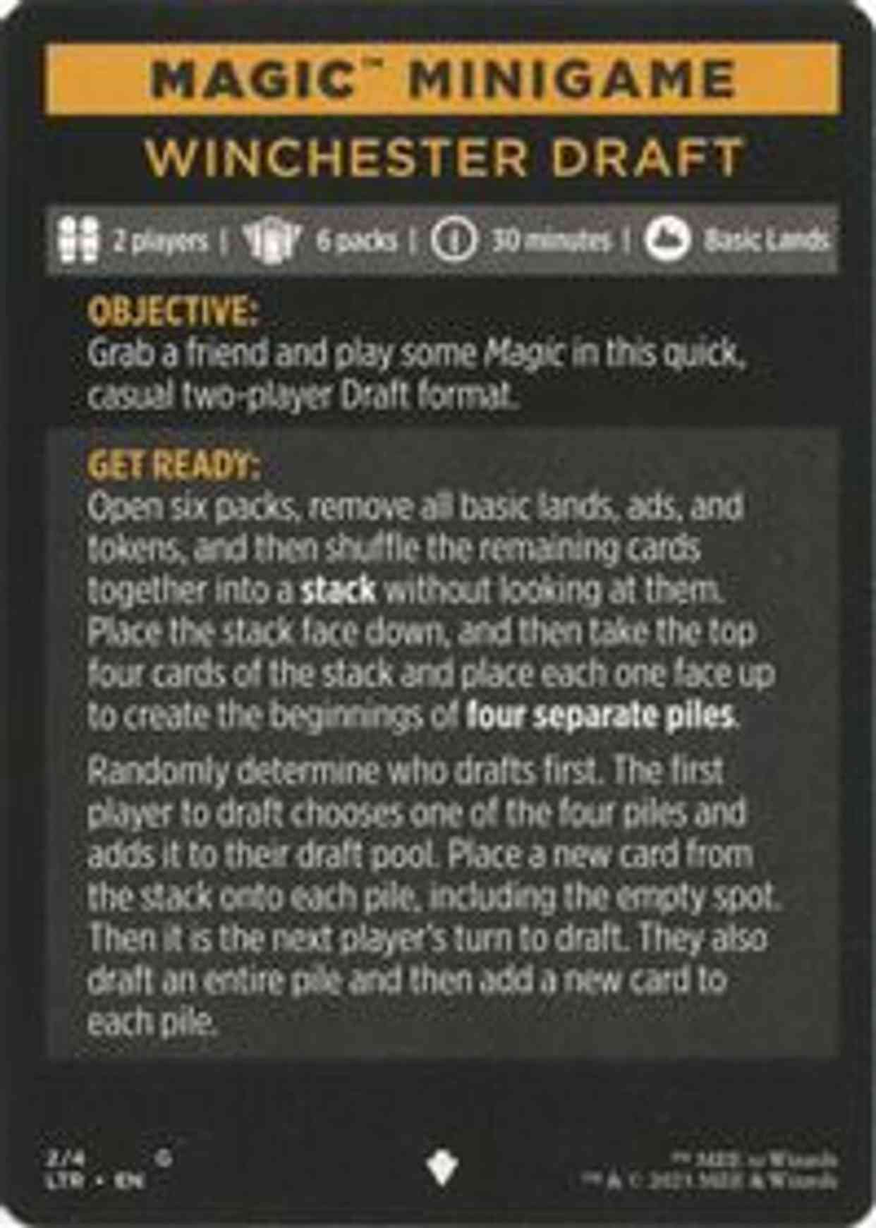 Magic Minigame: Winchester Draft magic card front