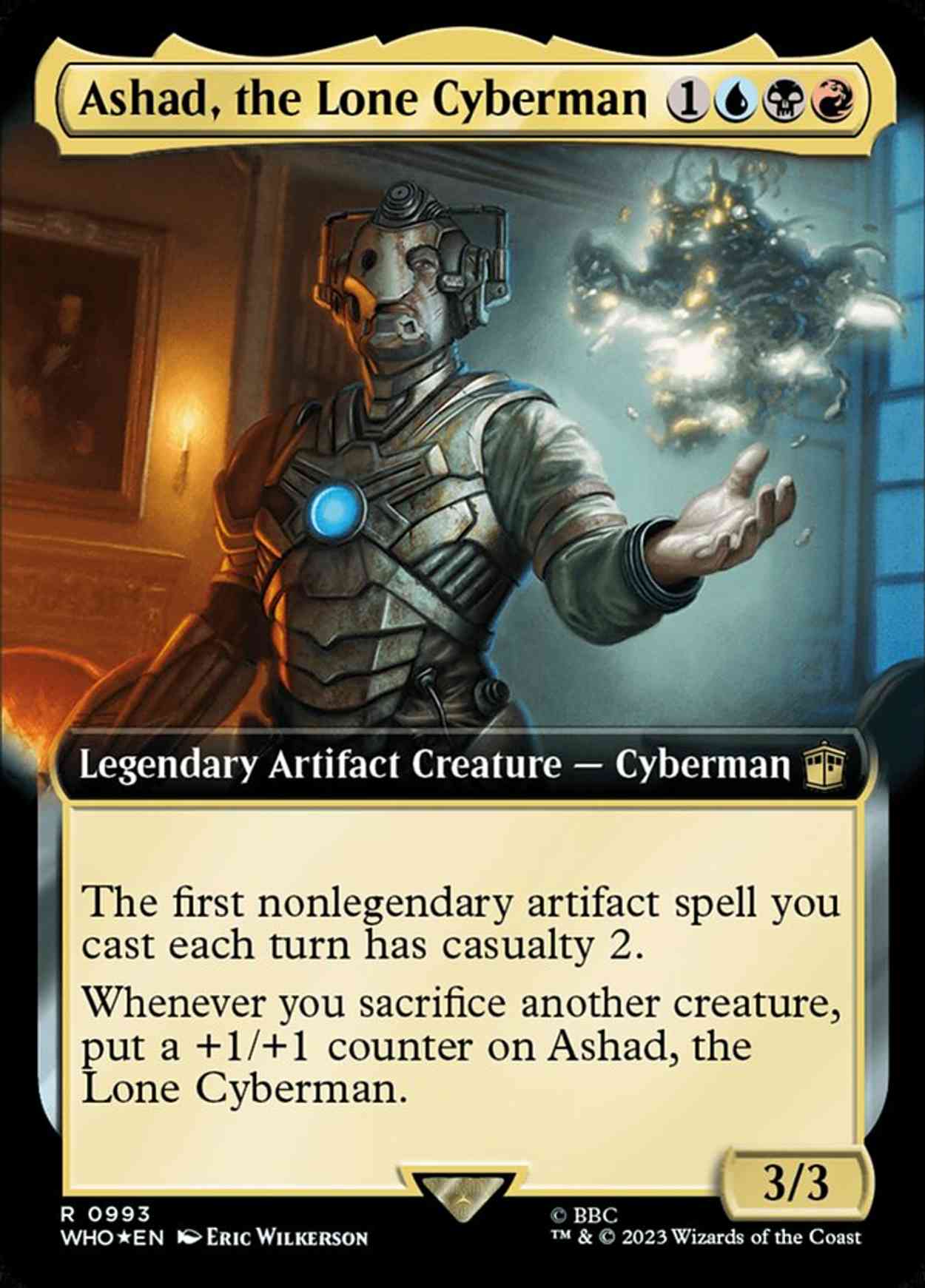 Ashad, the Lone Cyberman (Extended Art) (Surge Foil) magic card front