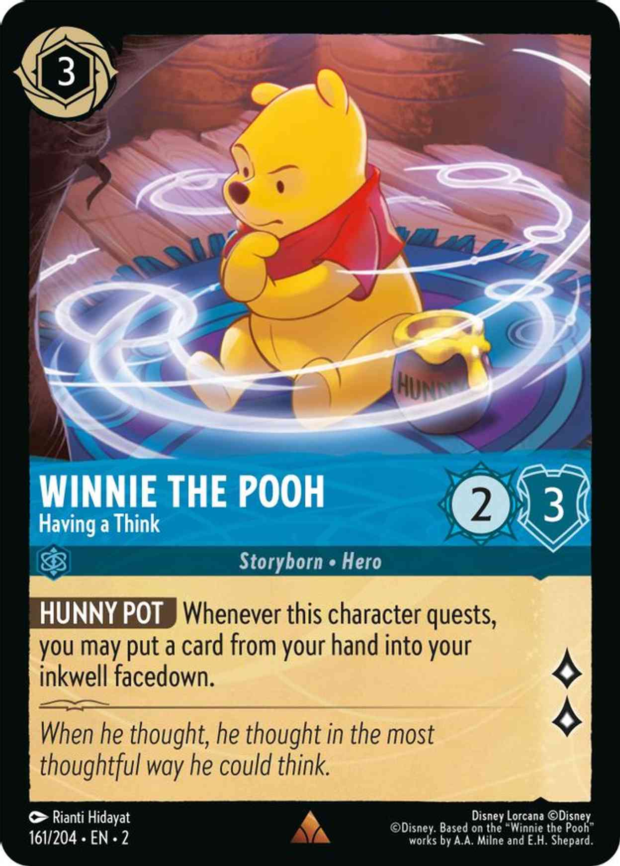 Winnie the Pooh - Having a Think magic card front