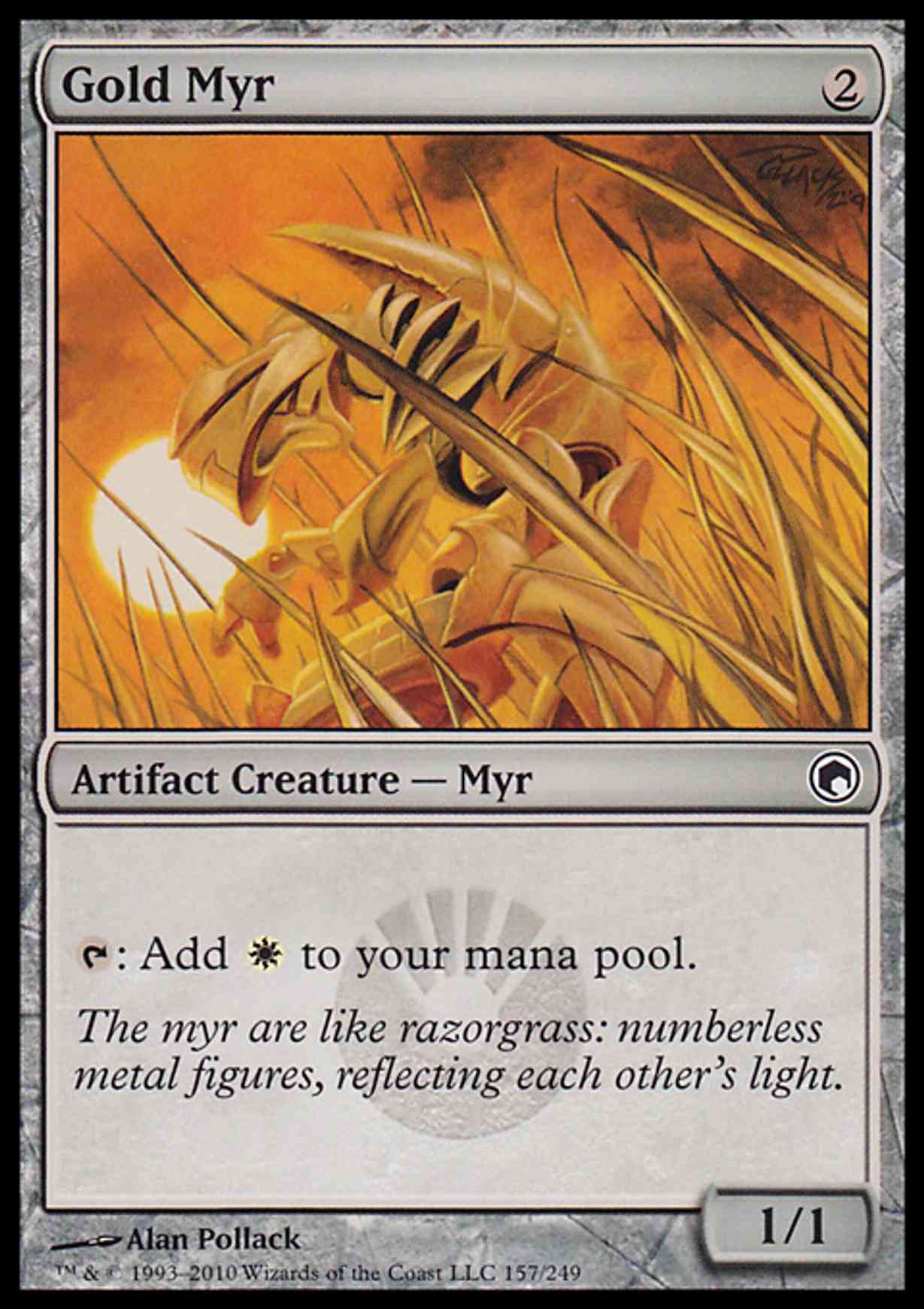 Gold Myr magic card front