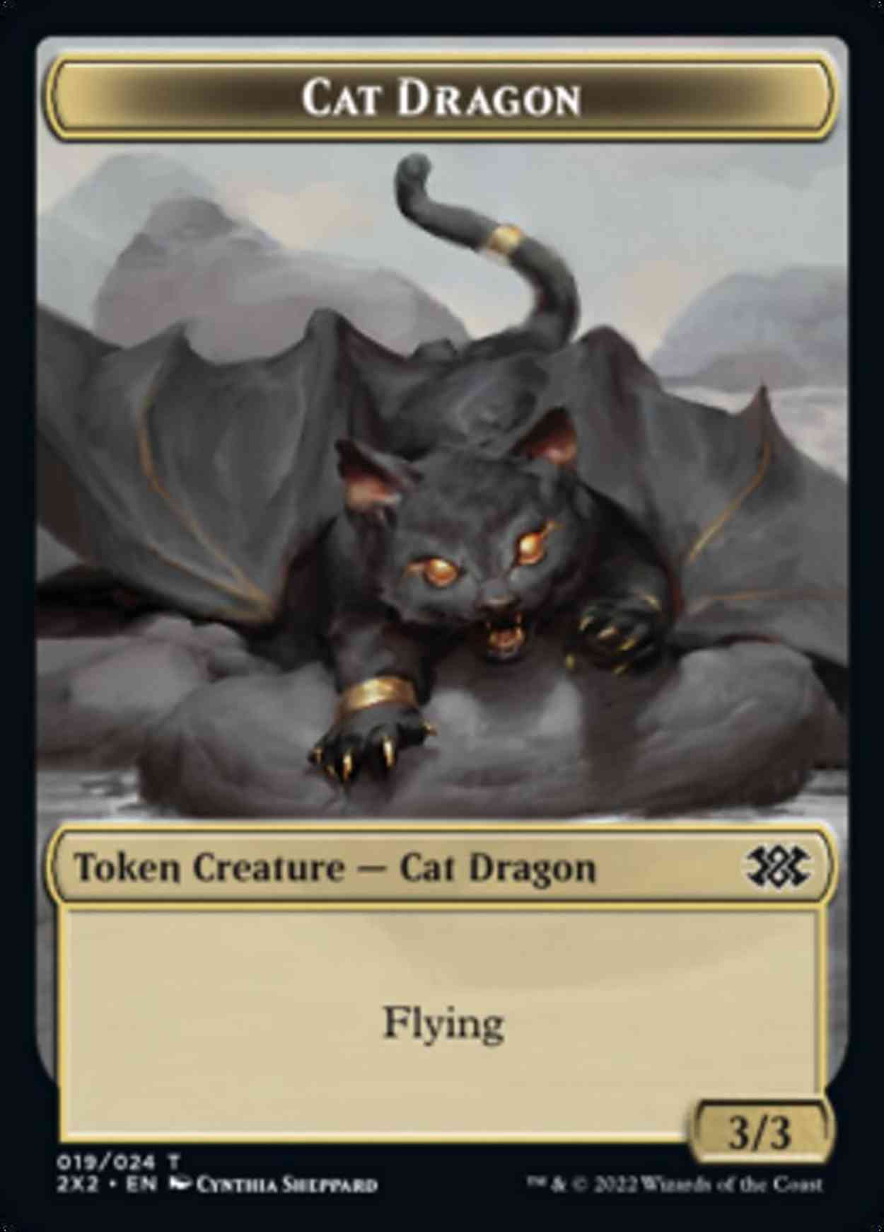 Cat Dragon // Eldrazi Scion Double-sided Token magic card front