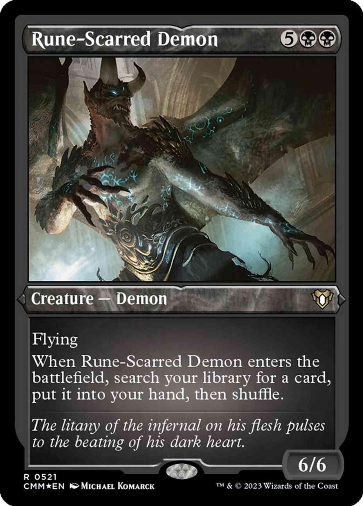 Rune-Scarred Demon (Foil Etched) magic card front