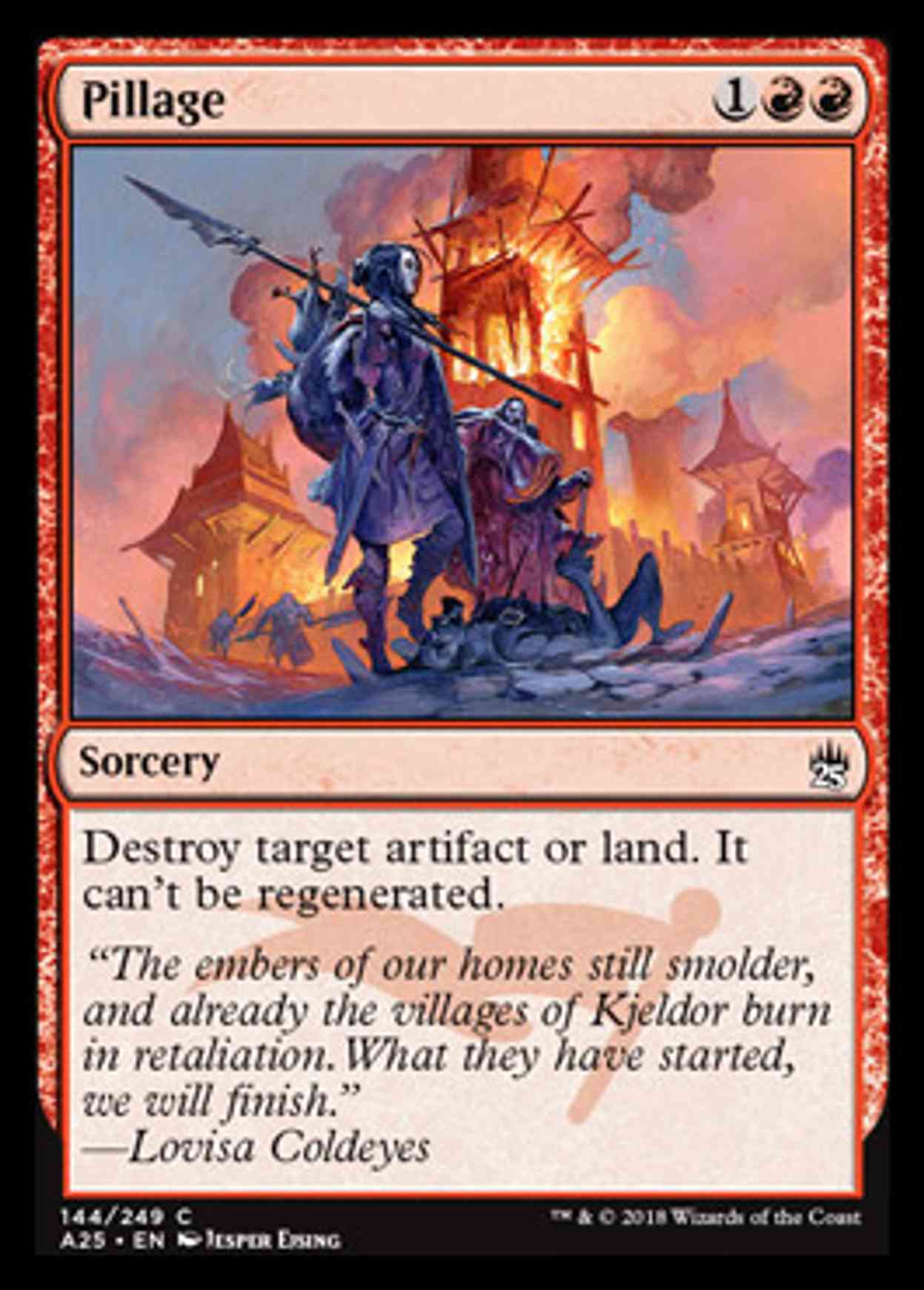 Pillage magic card front