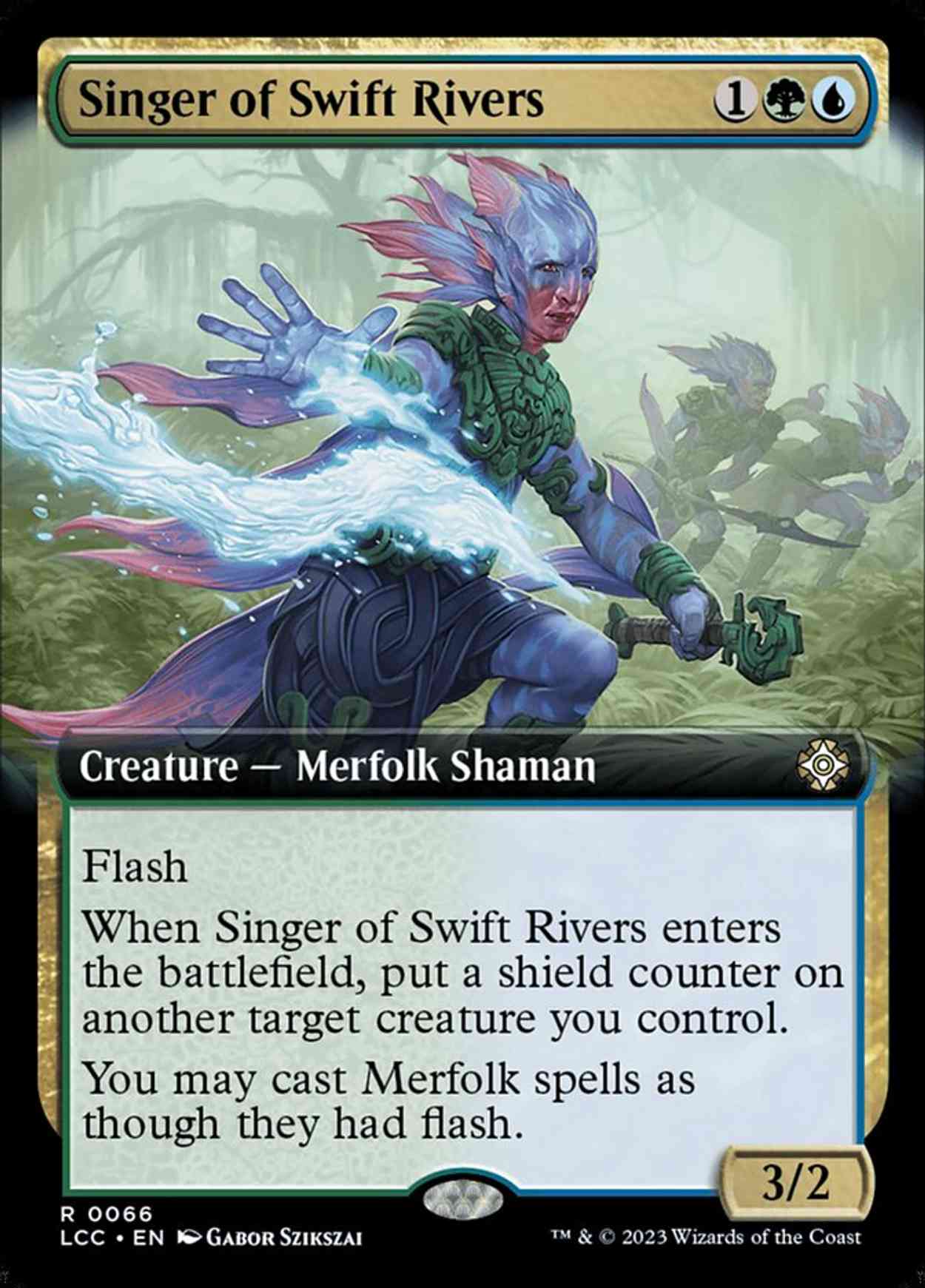 Singer of Swift Rivers (Extended Art) magic card front