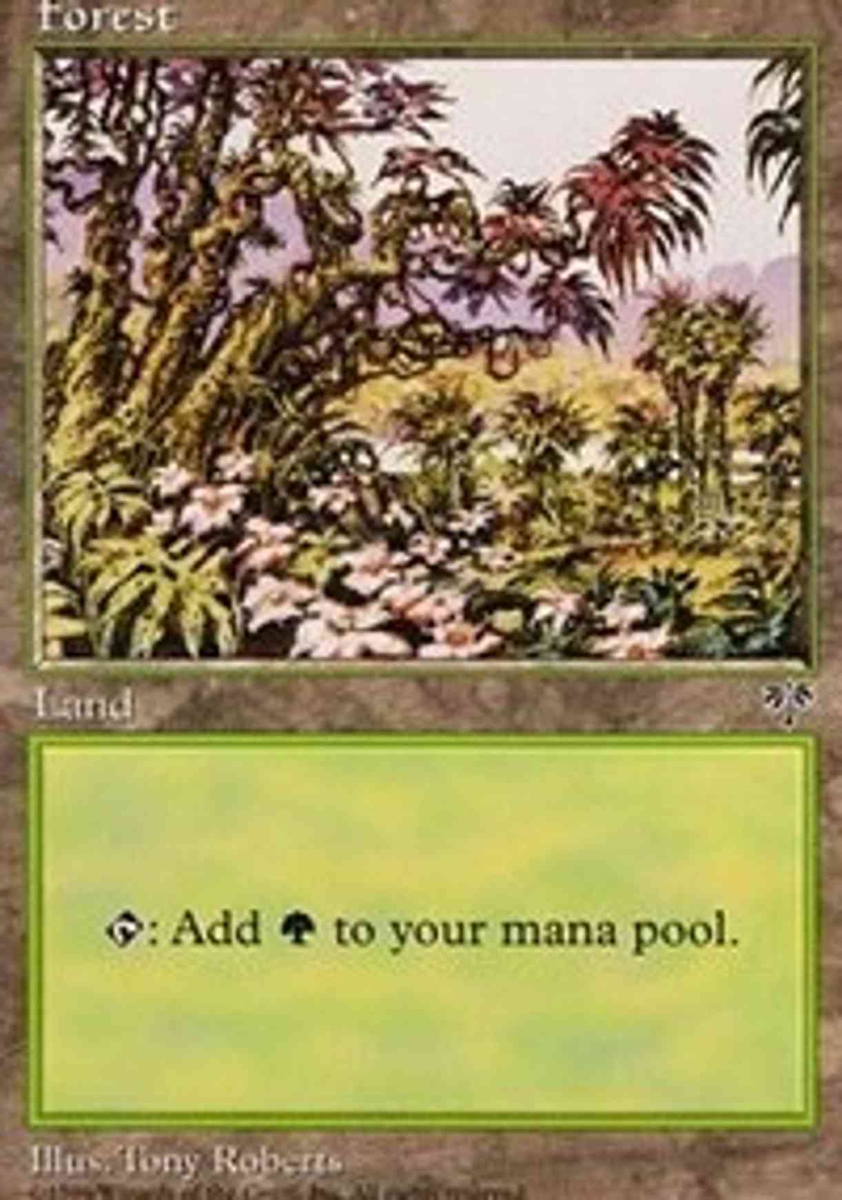 Forest (Red Tree Leaves) magic card front