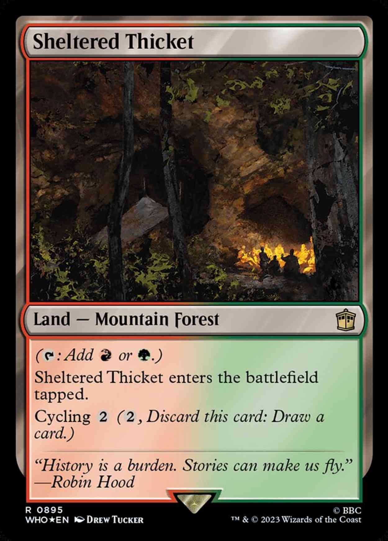 Sheltered Thicket (Surge Foil) magic card front