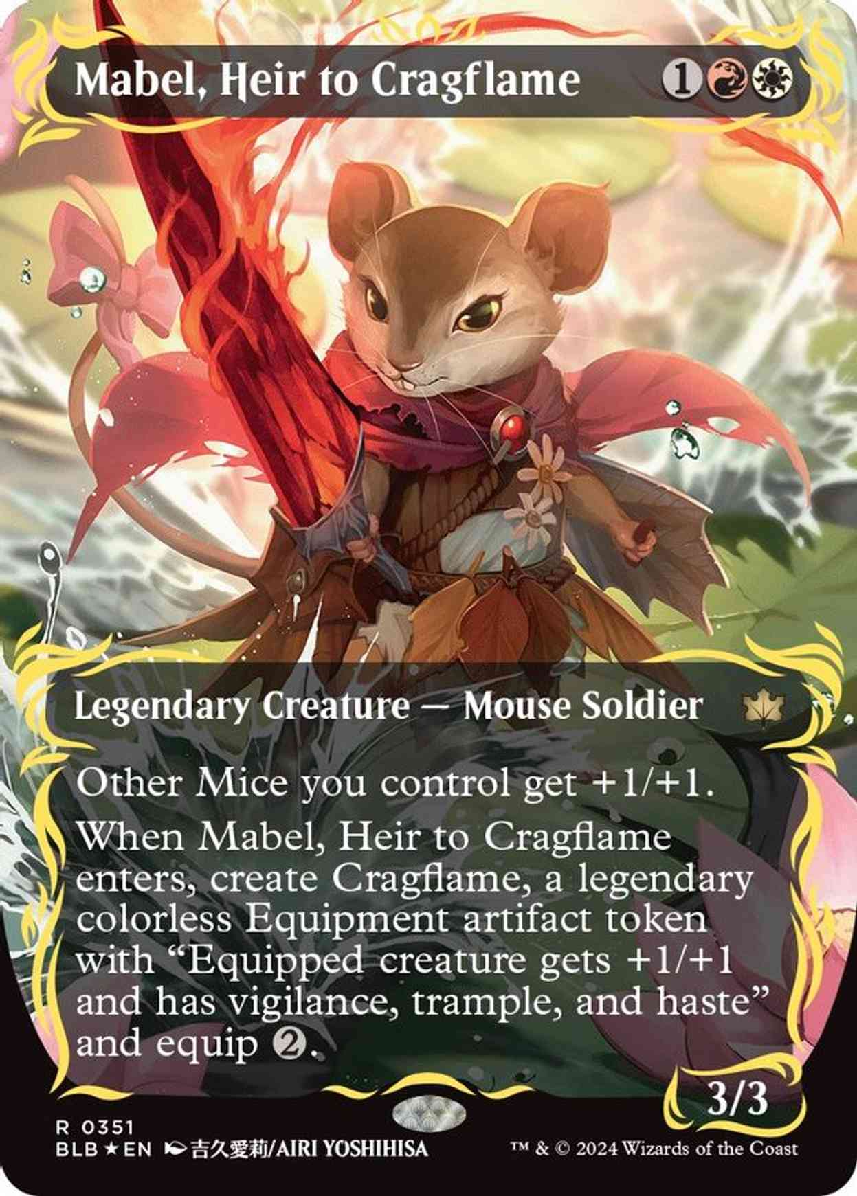 Mabel, Heir to Cragflame (Borderless) (Raised Foil) magic card front