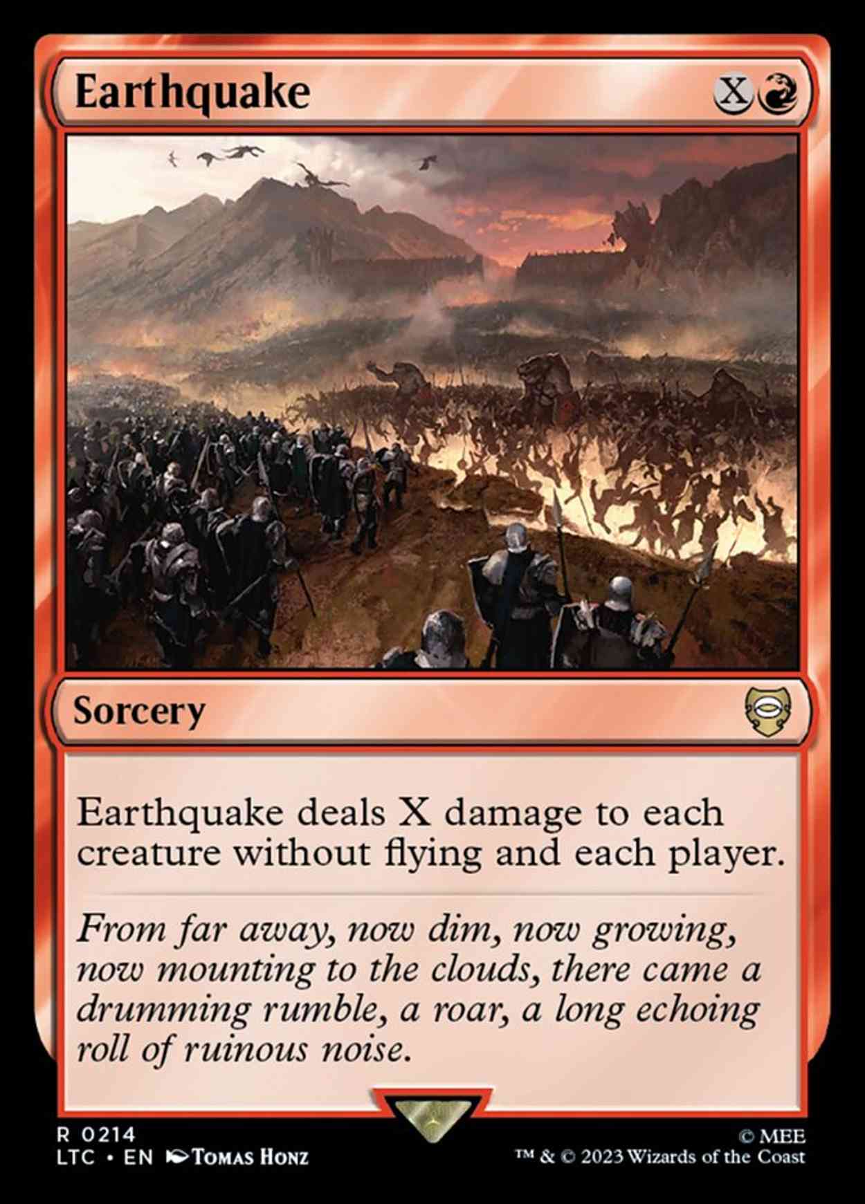 Earthquake magic card front