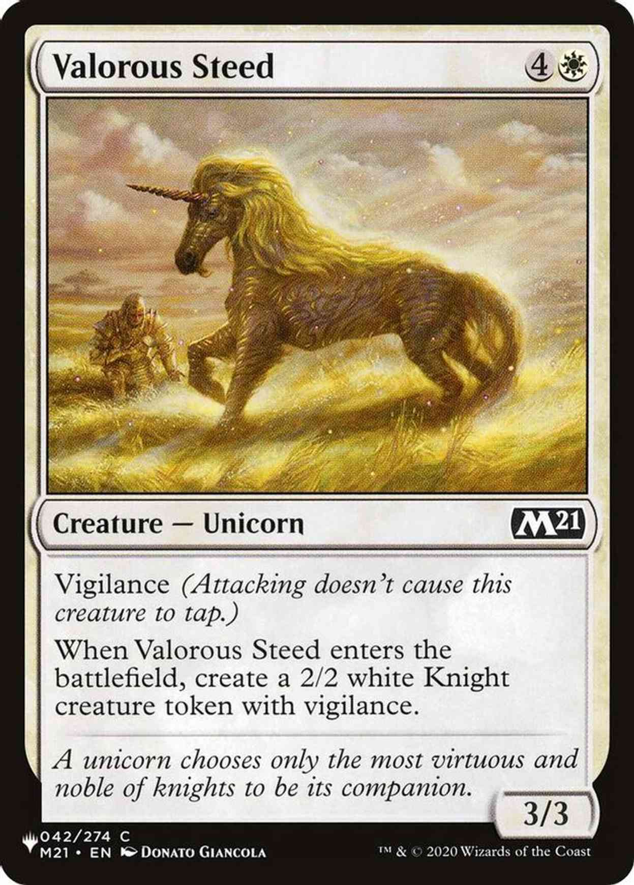 Valorous Steed magic card front