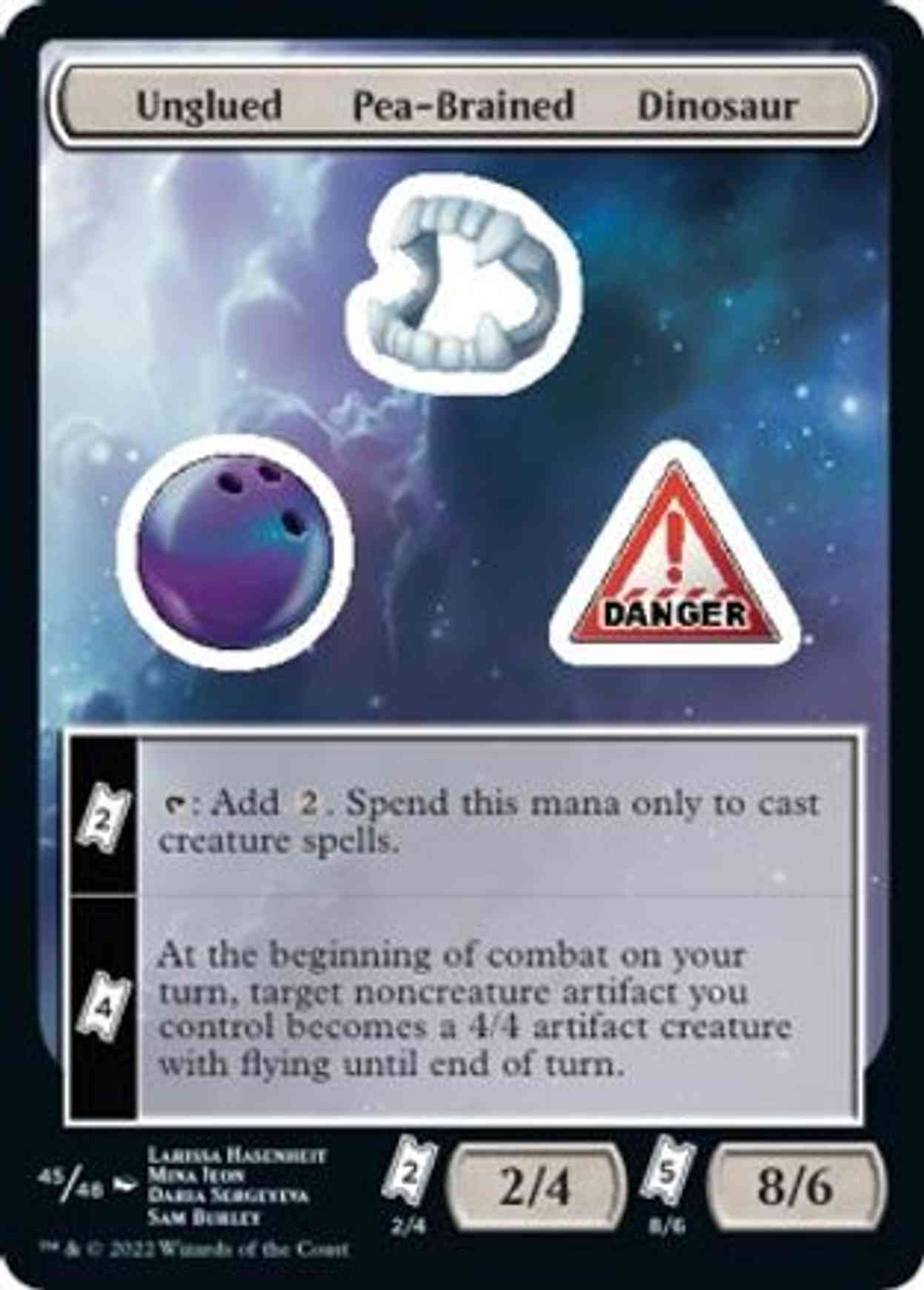 Unglued Pea-Brained Dinosaur magic card front