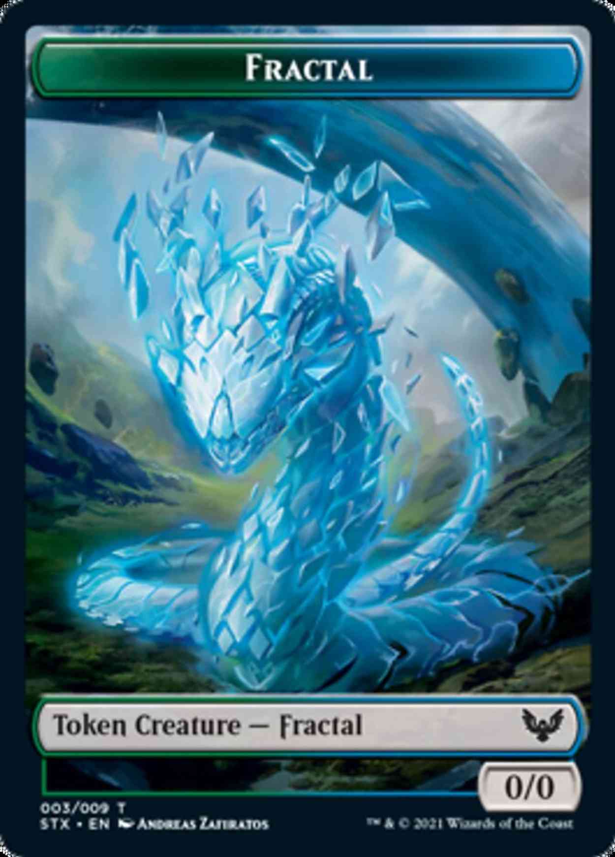 Fractal // Emblem - Rowan, Scholar of Sparks Double-sided Token magic card front
