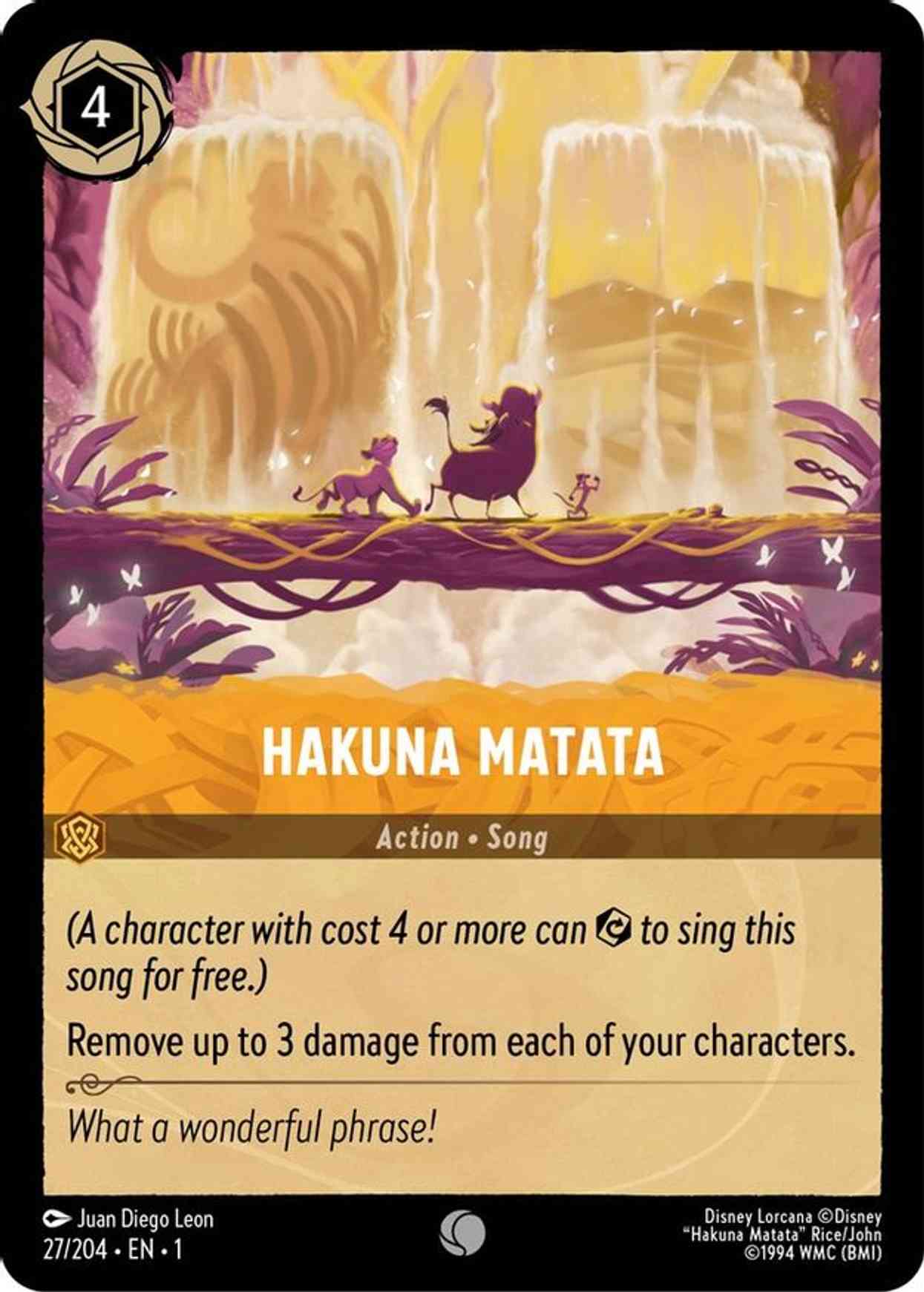 Hakuna Matata magic card front
