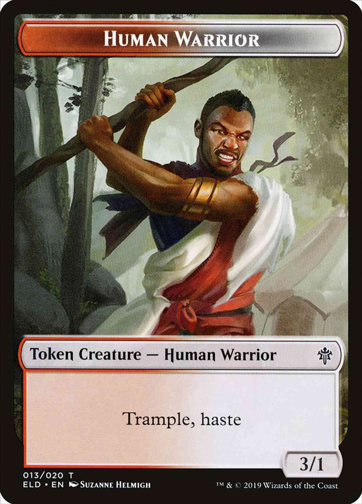 Human Warrior // Food (18) Double-sided Token magic card front