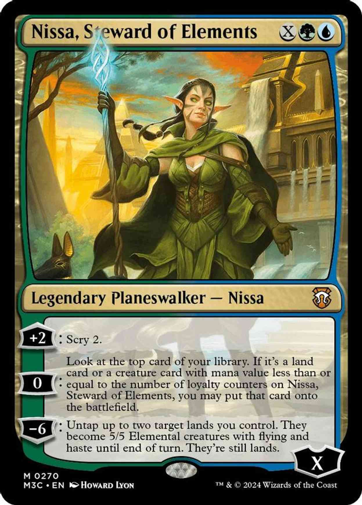 Nissa, Steward of Elements (Ripple Foil) magic card front