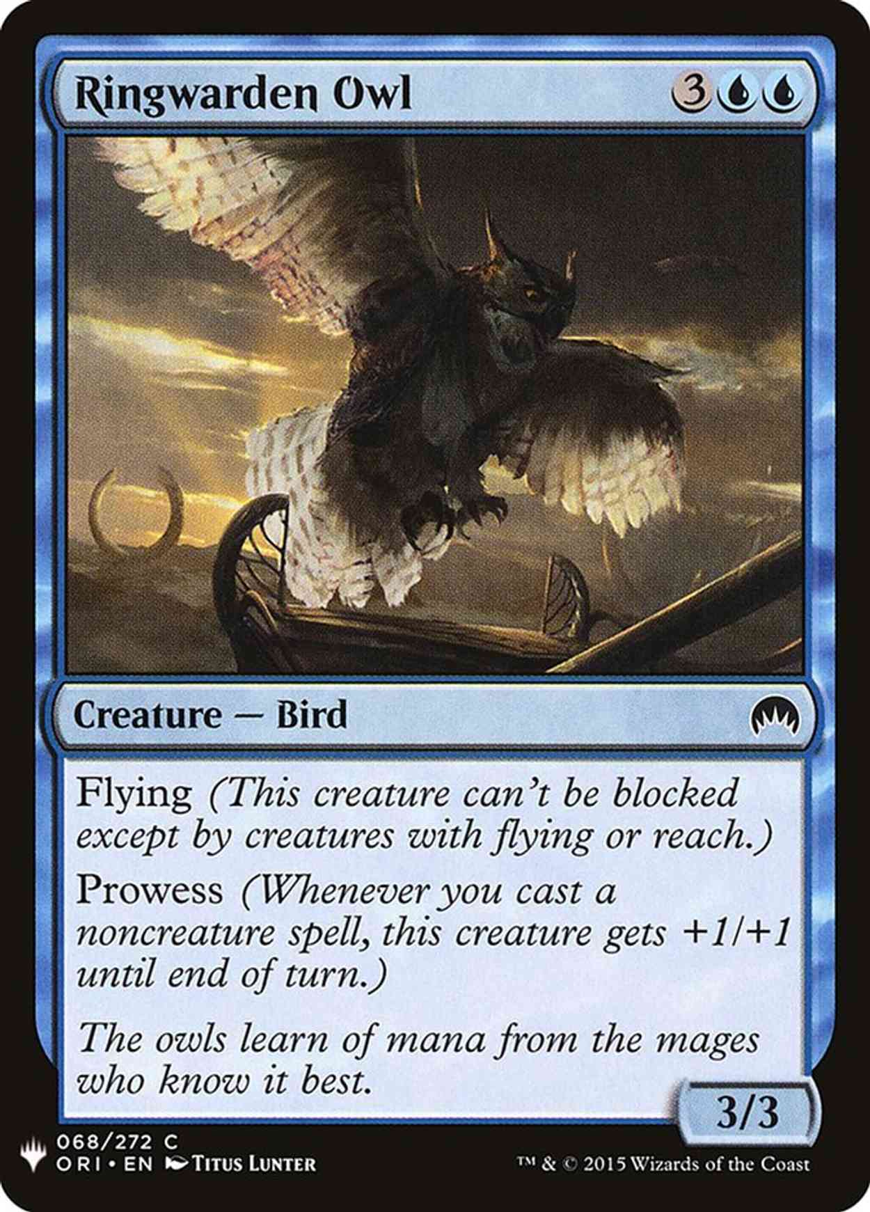 Ringwarden Owl magic card front