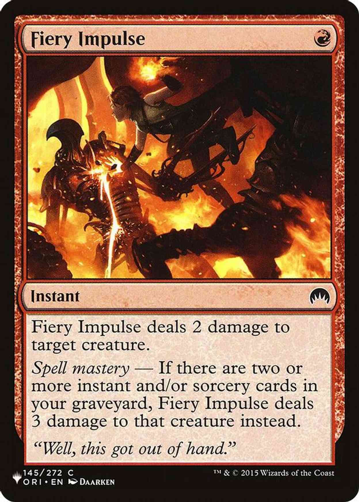 Fiery Impulse magic card front