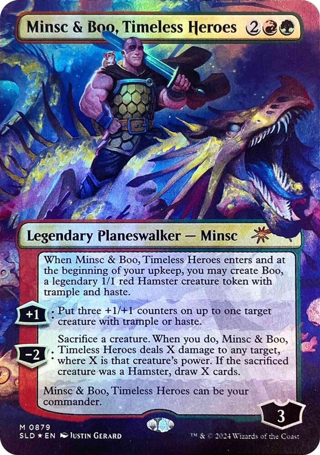 Minsc & Boo, Timeless Heroes (Rainbow Foil) magic card front