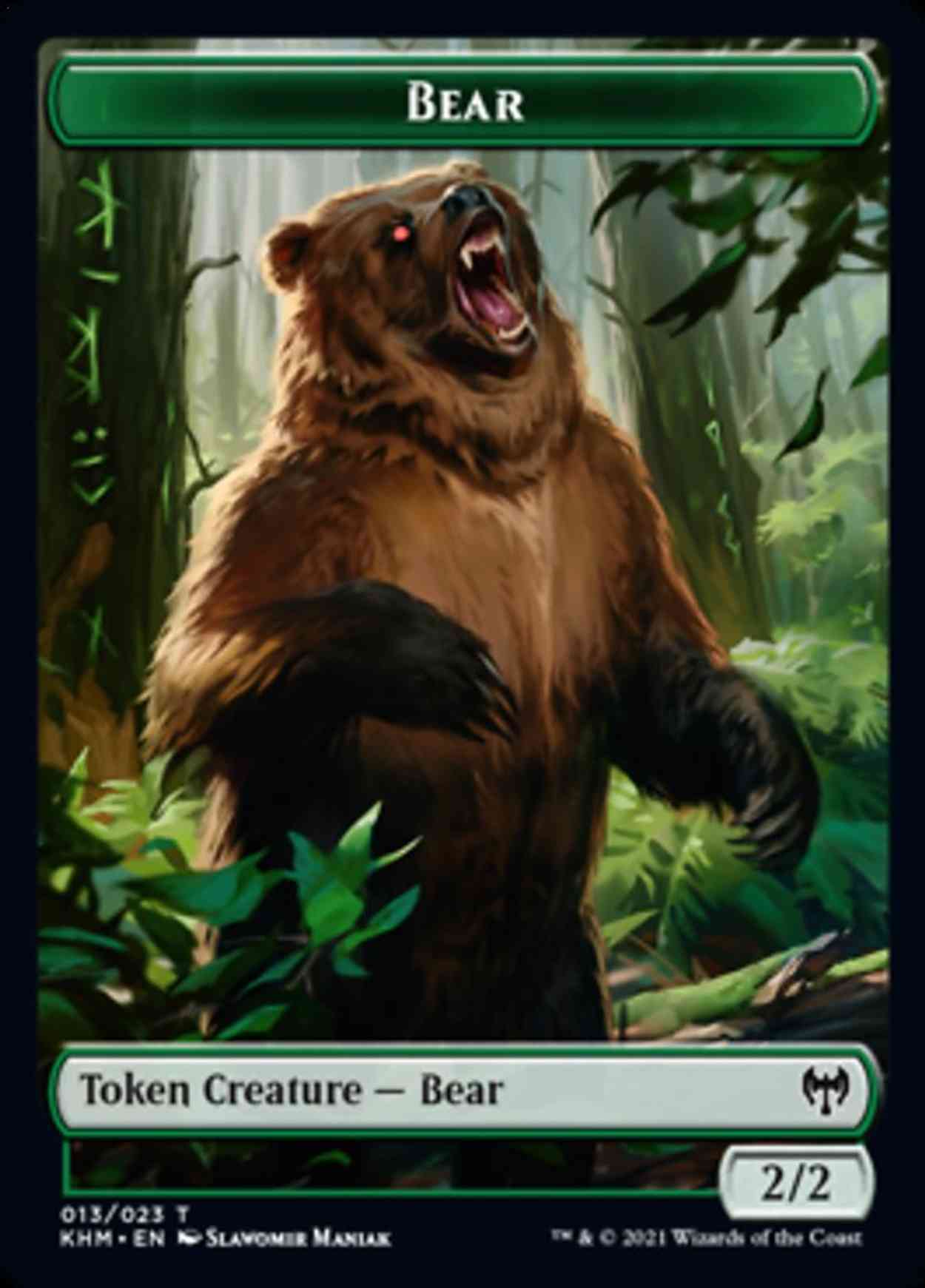 Bear Token magic card front