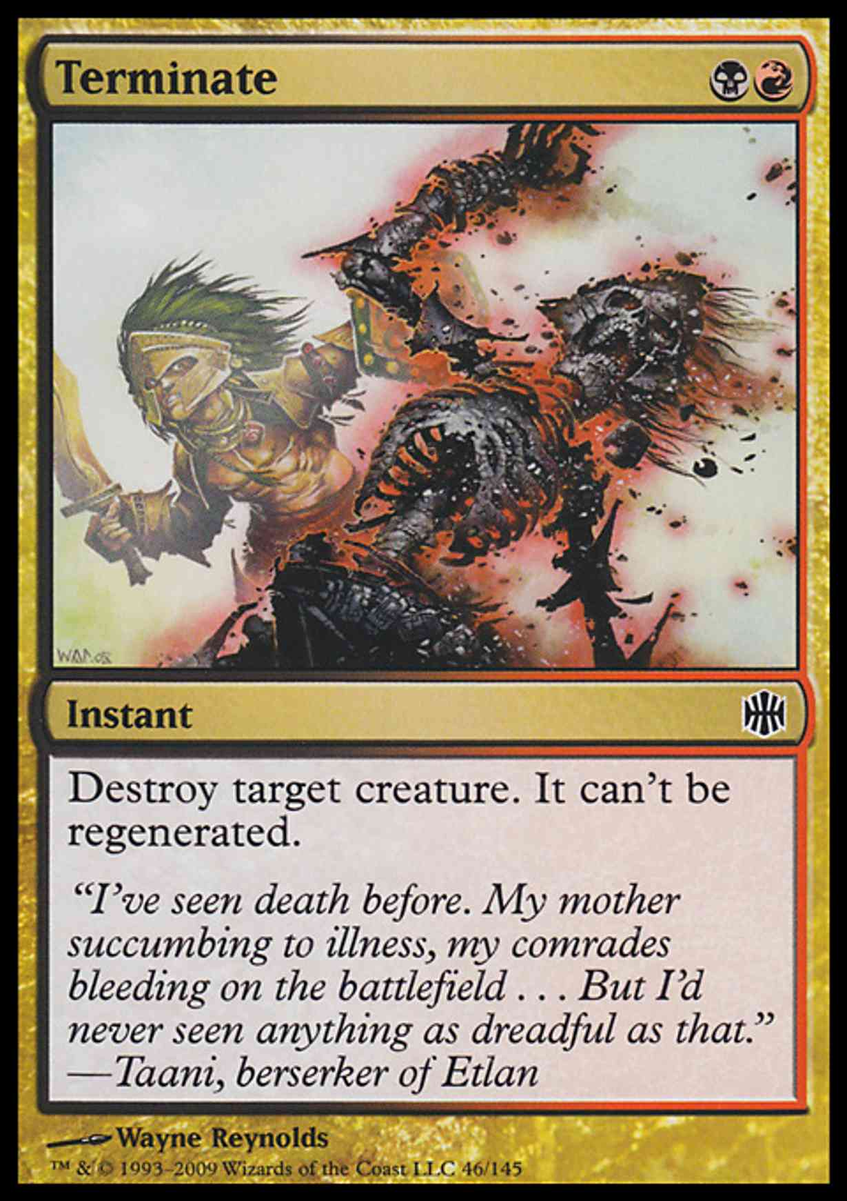 Terminate magic card front