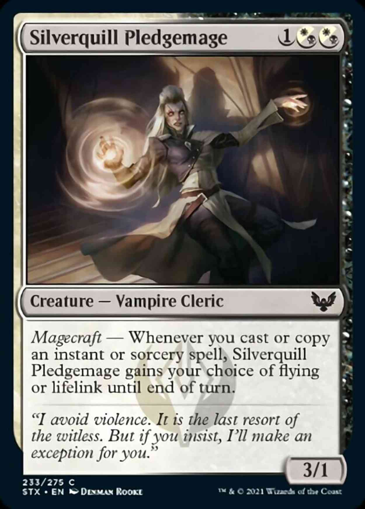 Silverquill Pledgemage magic card front