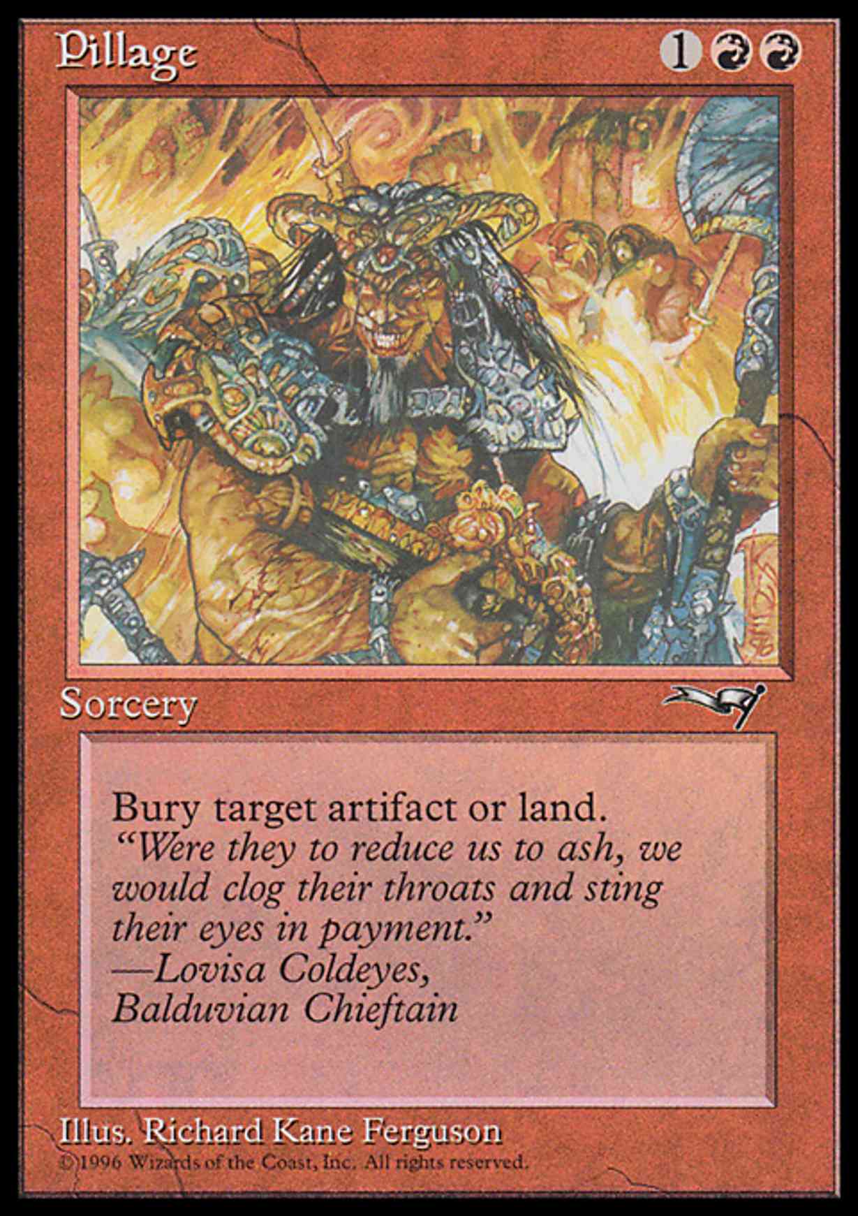 Pillage magic card front