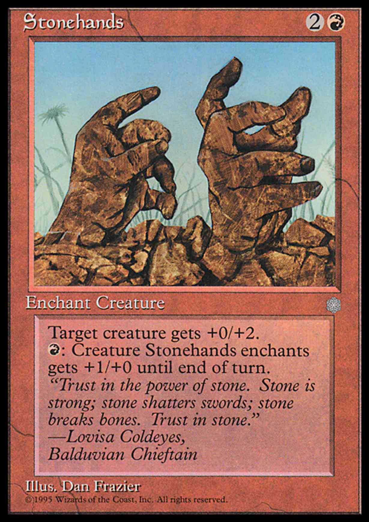 Stonehands magic card front