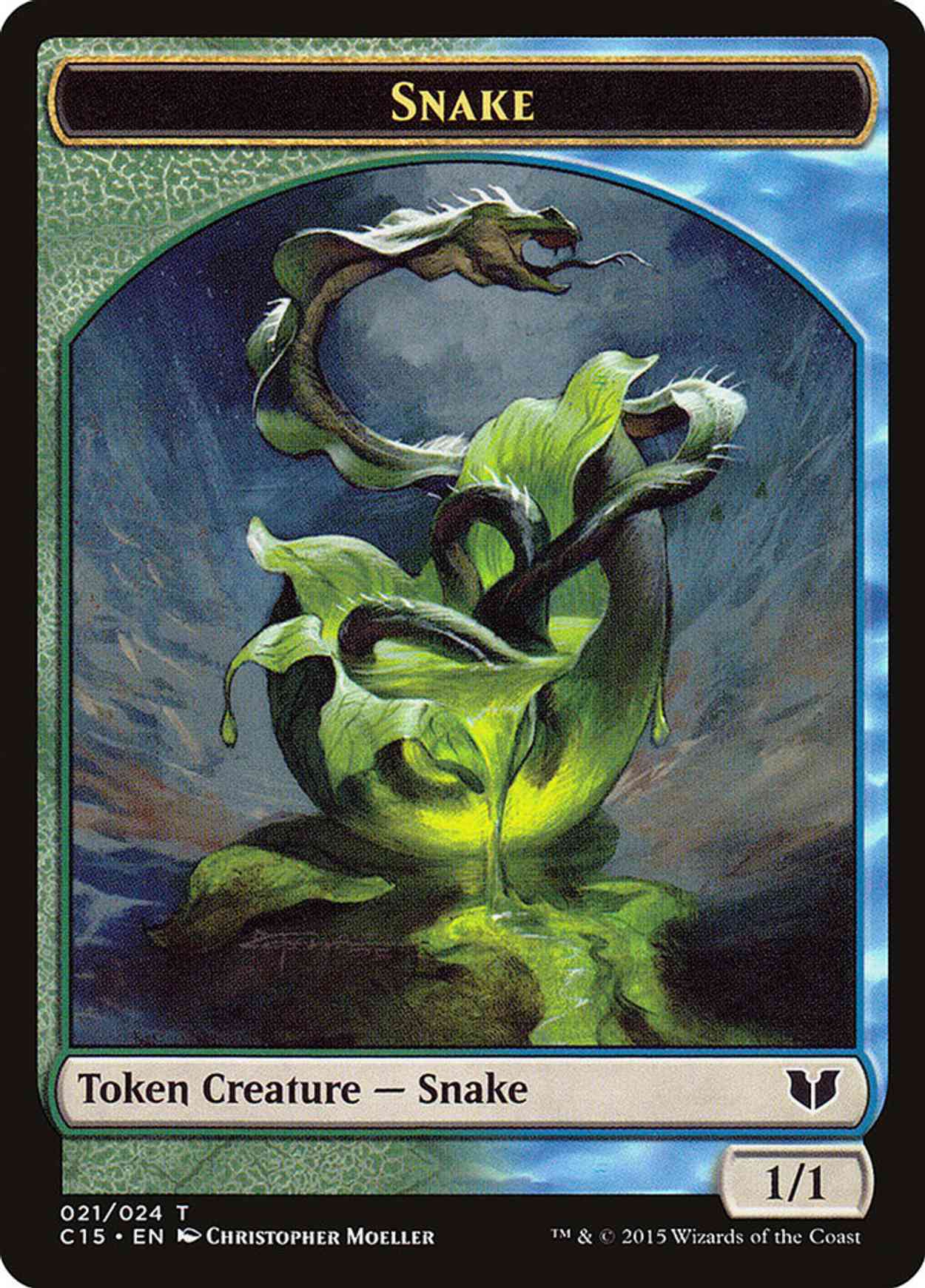 Snake (Multicolor) // Saproling Double-Sided Token magic card front