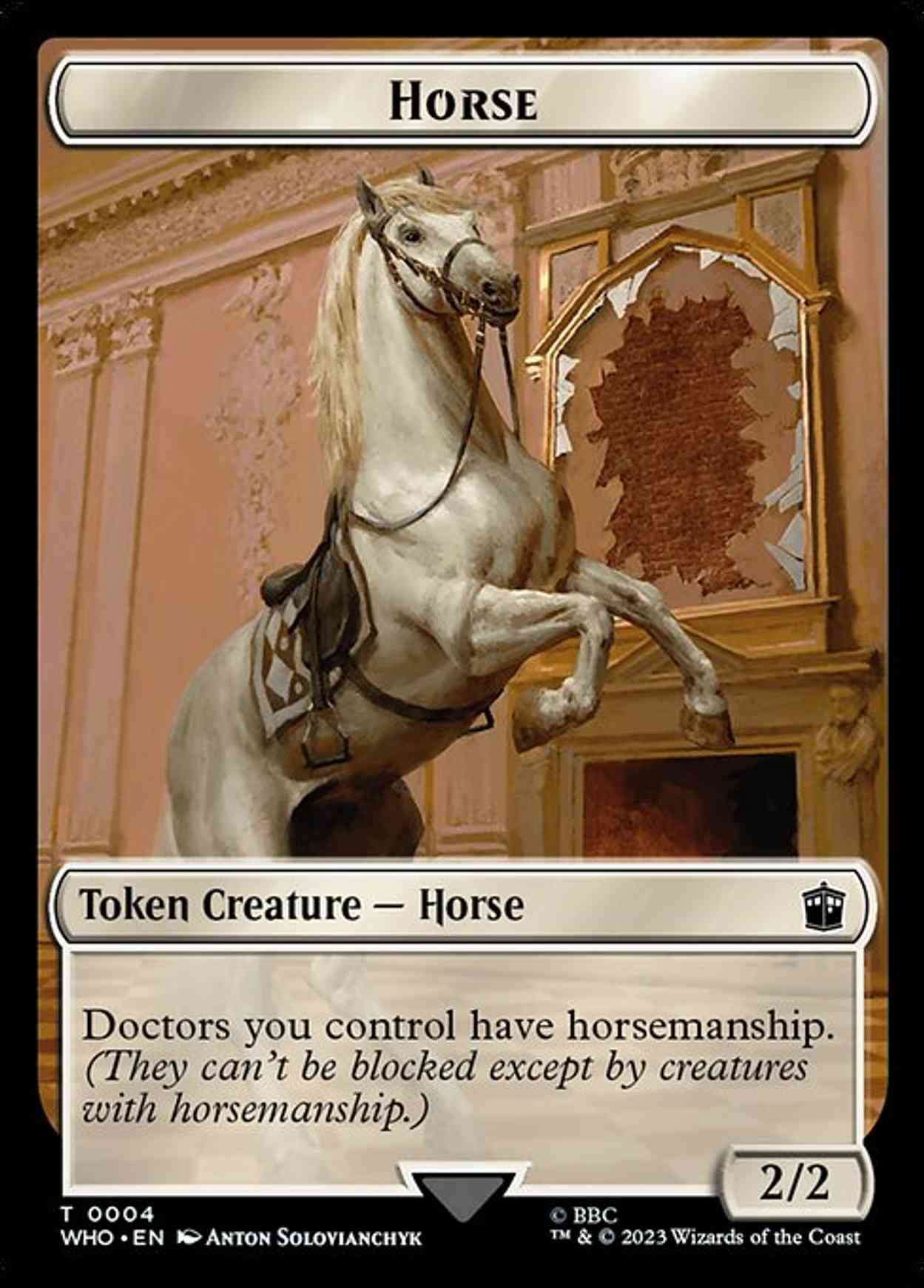 Horse // Cyberman Double-Sided Token magic card front