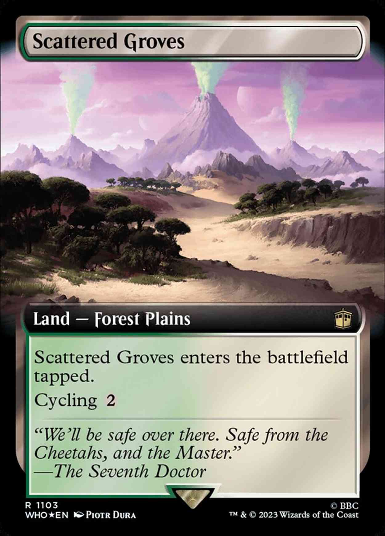 Scattered Groves (Extended Art) (Surge Foil) magic card front