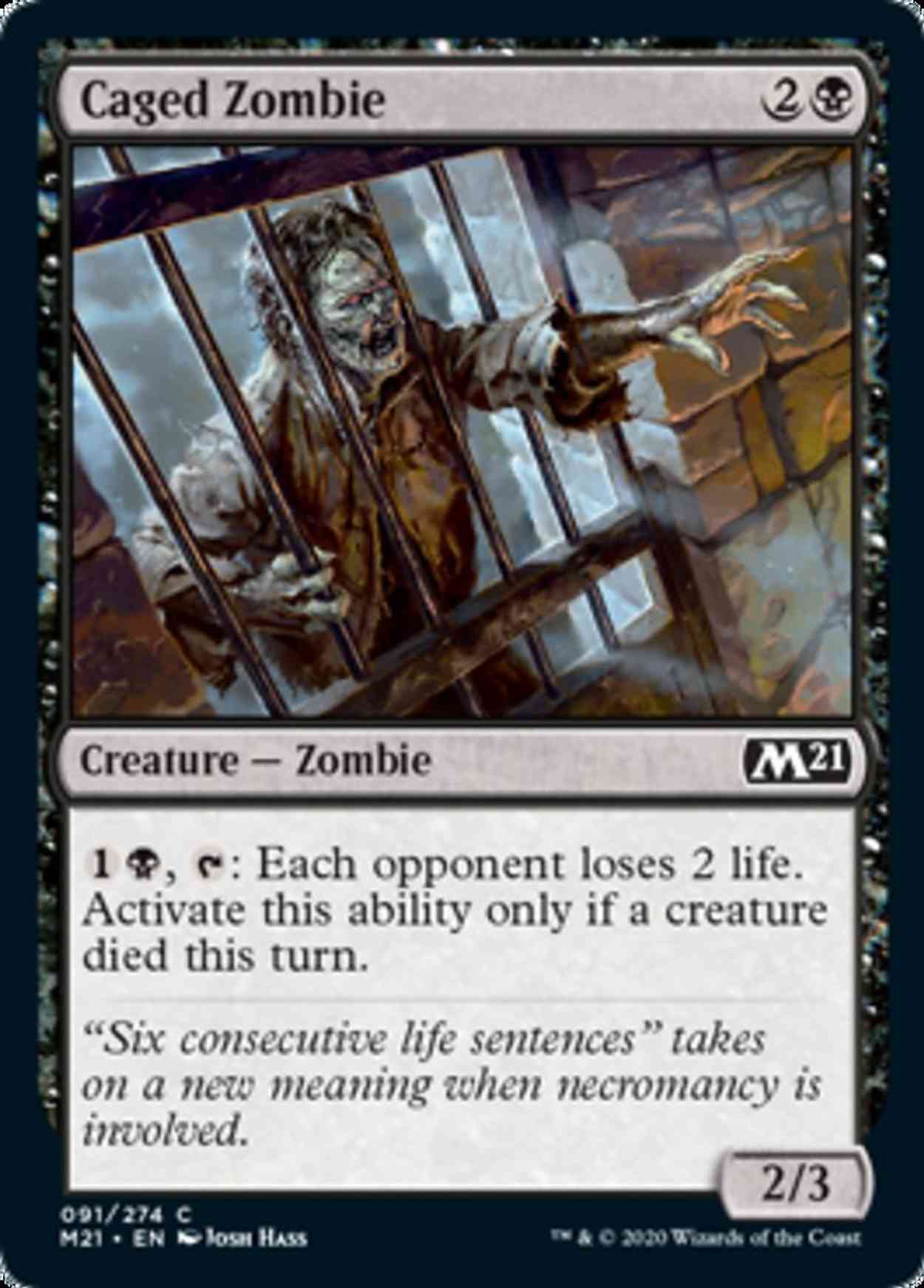Caged Zombie magic card front