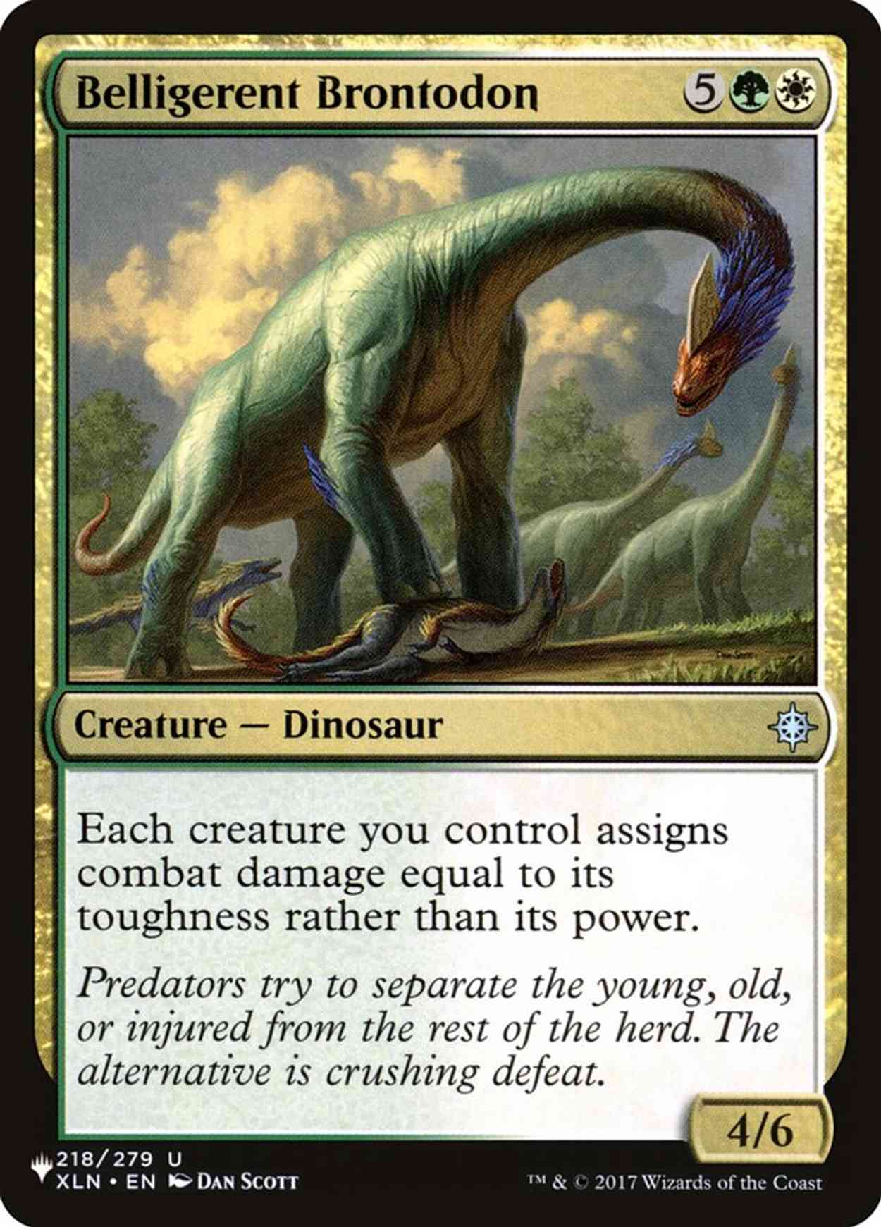 Belligerent Brontodon magic card front