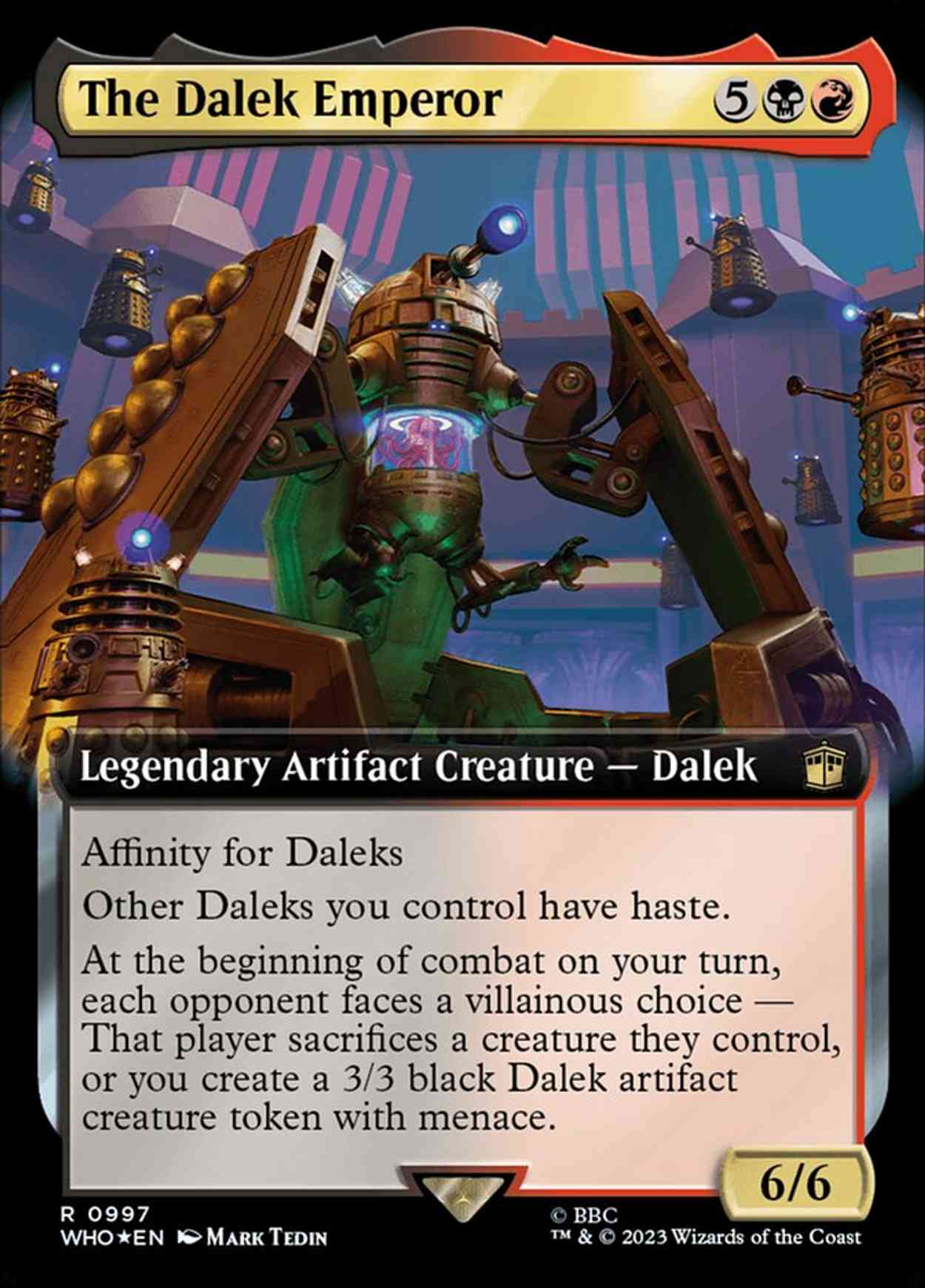 The Dalek Emperor (Extended Art) (Surge Foil) magic card front