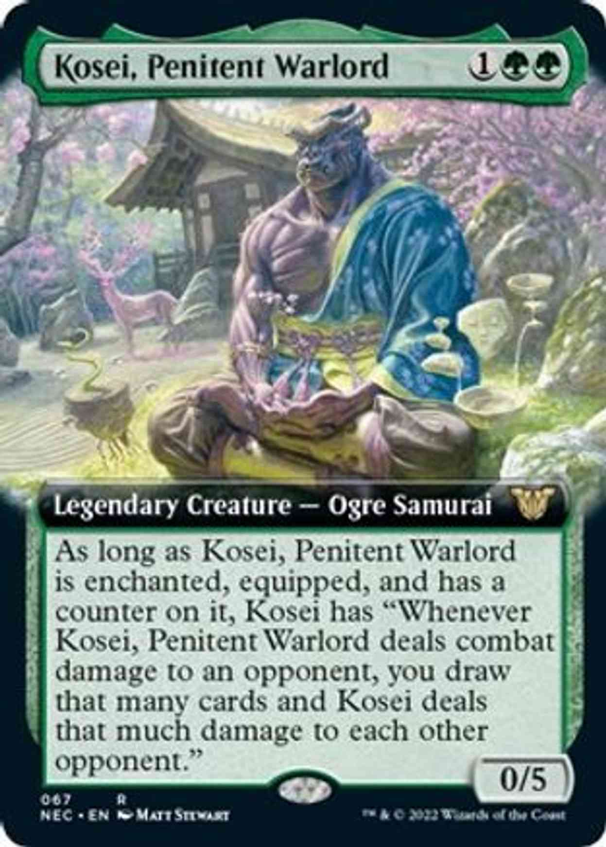 Kosei, Penitent Warlord (Extended Art) magic card front