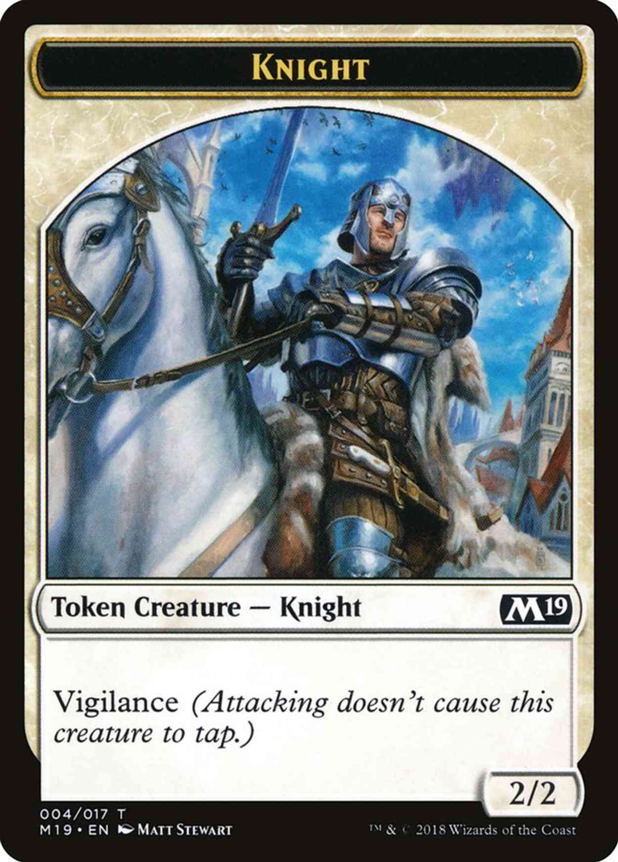 Knight // Zombie Double-sided Token (Game Night) magic card front
