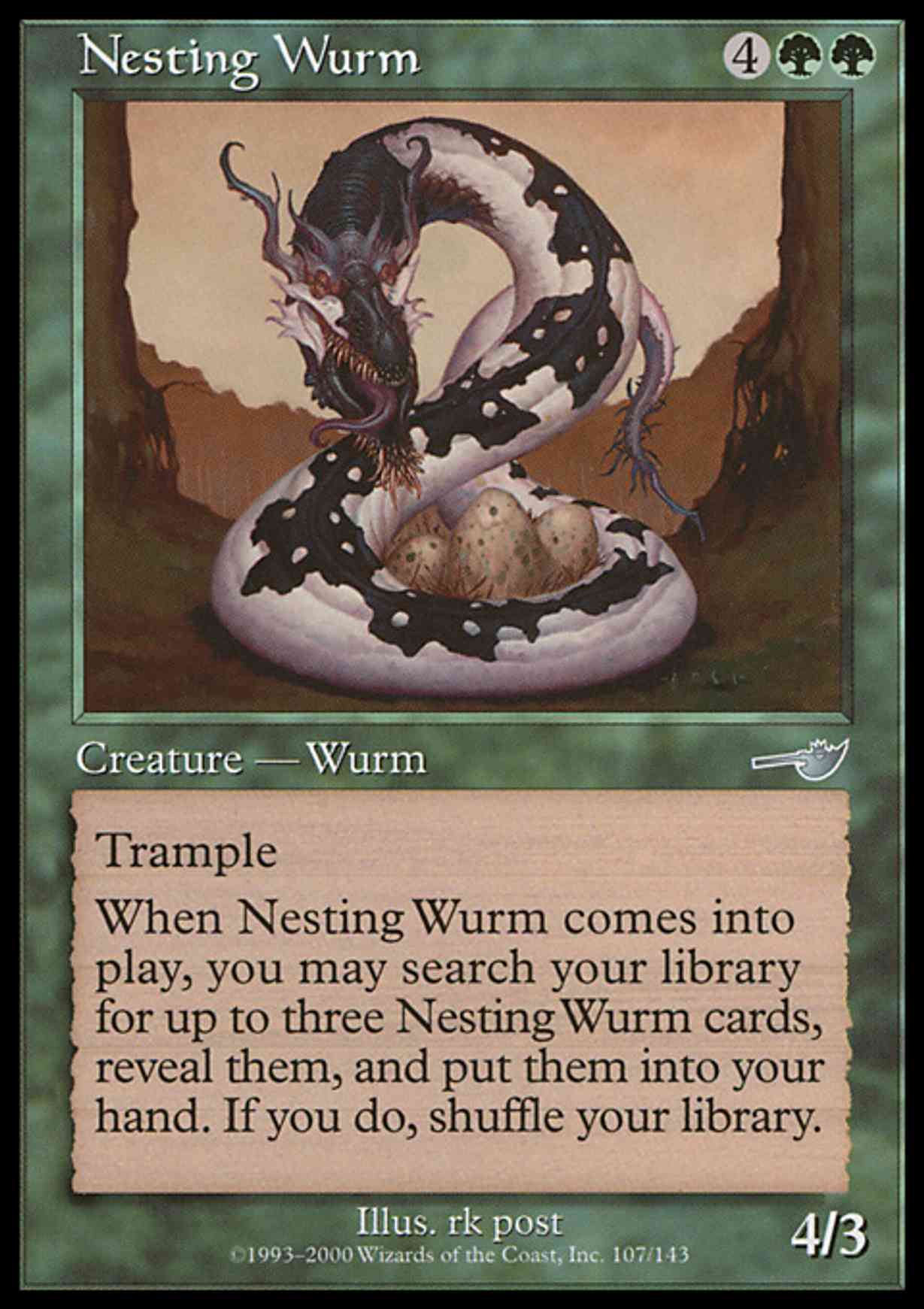 Nesting Wurm magic card front