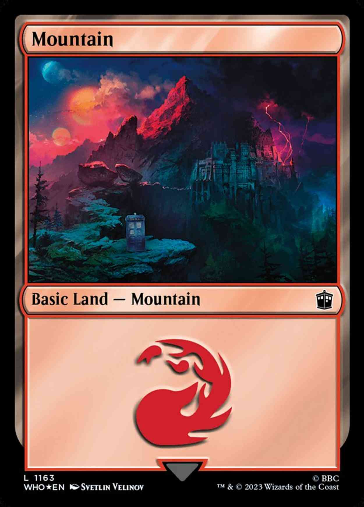 Mountain (1163) (Surge Foil) magic card front