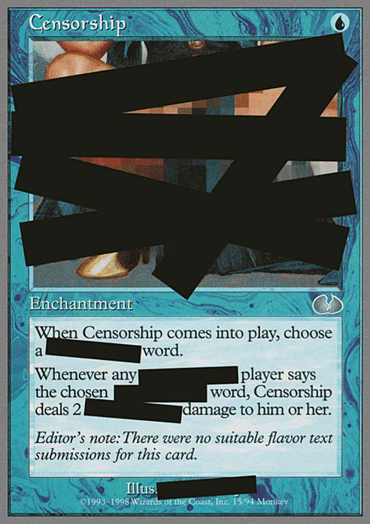 Censorship magic card front