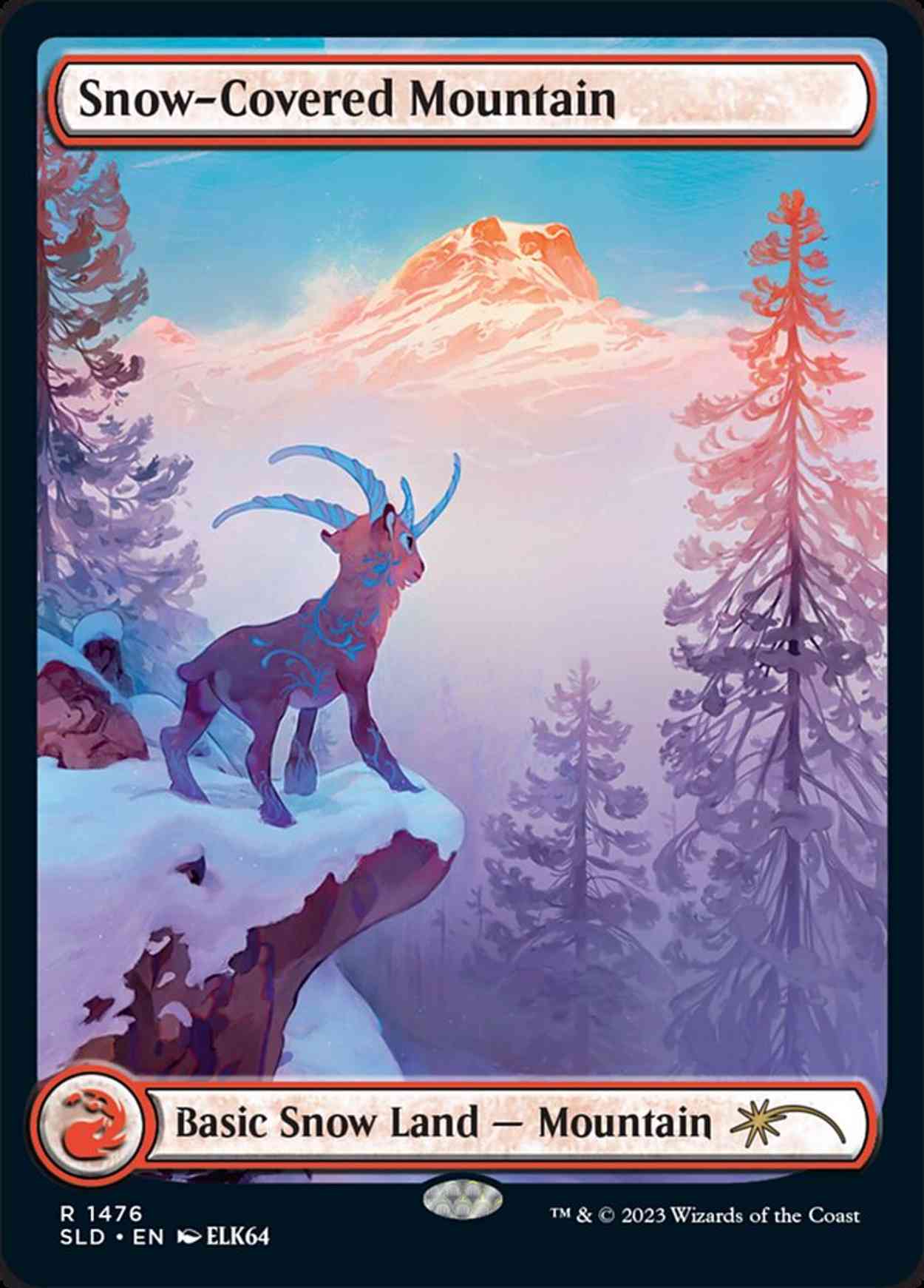 Snow-Covered Mountain (1476) (Rainbow Foil) magic card front