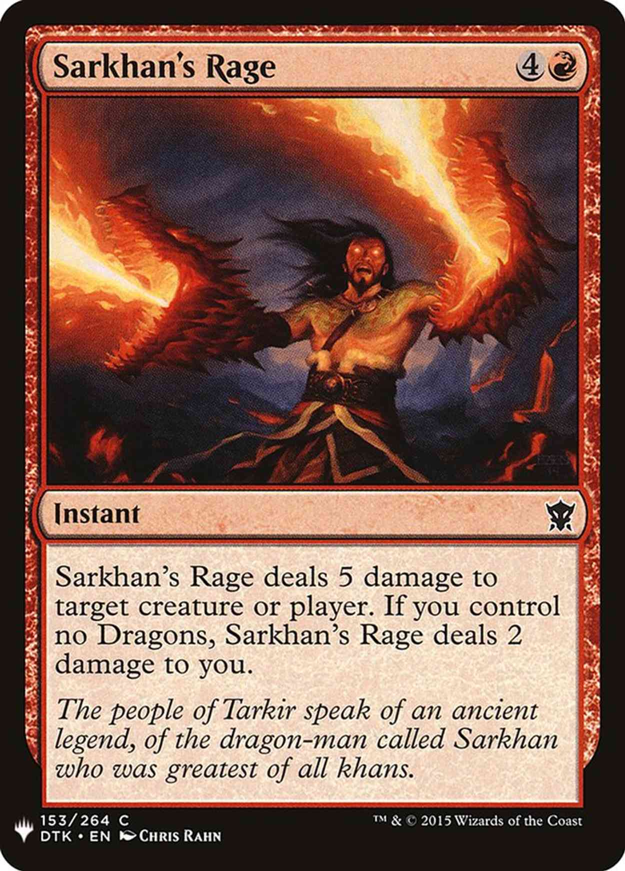 Sarkhan's Rage magic card front